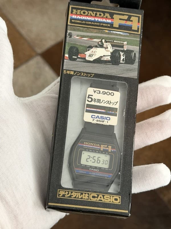 NOS Rare Casio Honda F1 Racing Team F-85 Men’s Digital Sports Watch JDM 1980s