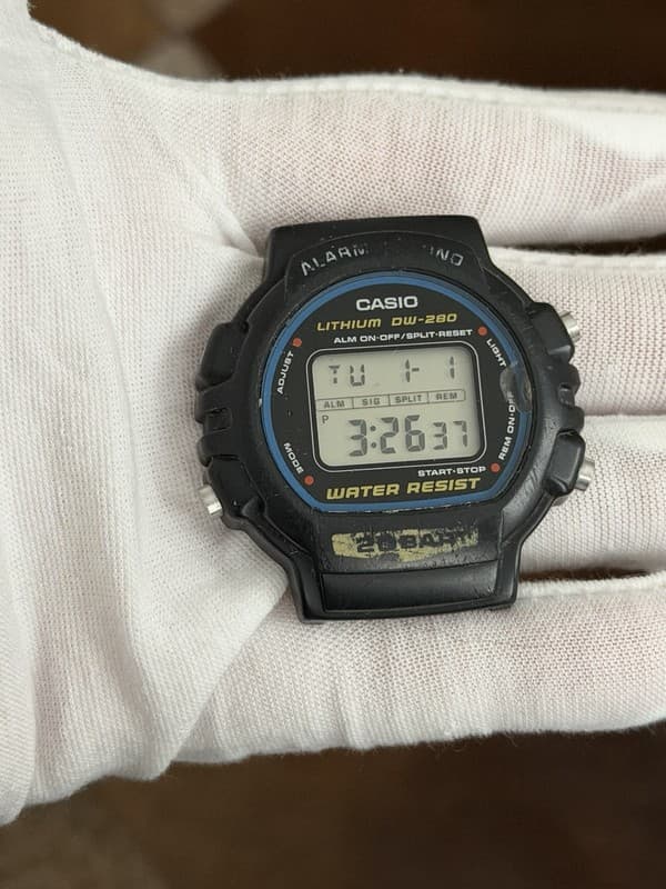 Rare Vintage Casio Alarm Chrono DW-280 Digital Sports Watch JDM 80s Module 1000