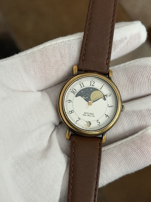 Rare Vintage Casio Sting STN-272 Moon Phase Men’s Classic Dress Watch JDM 1980s