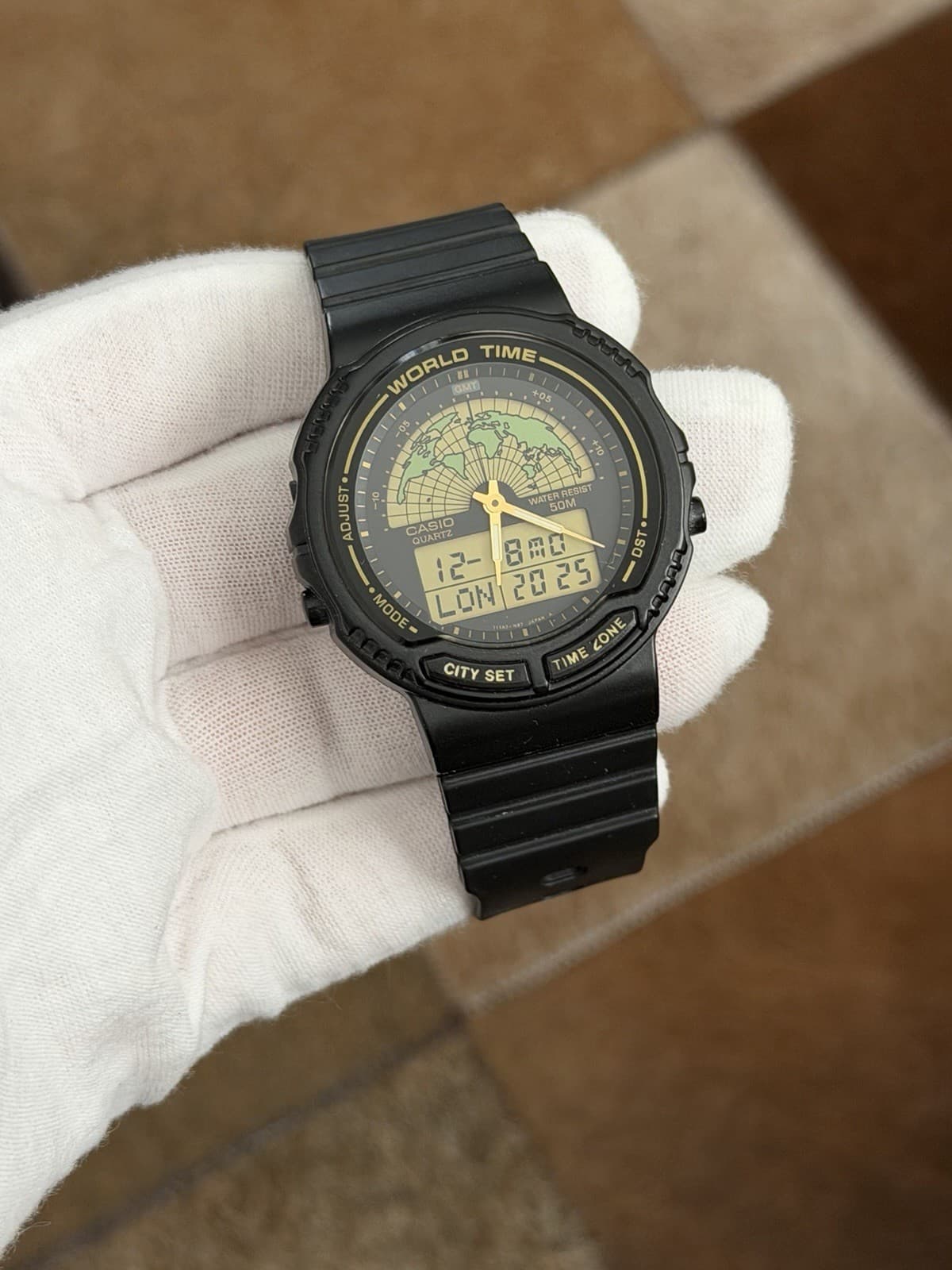 Rare Vintage Casio World Time AW-21U Men’s Ana-Digi Sports Watch JDM 1980s