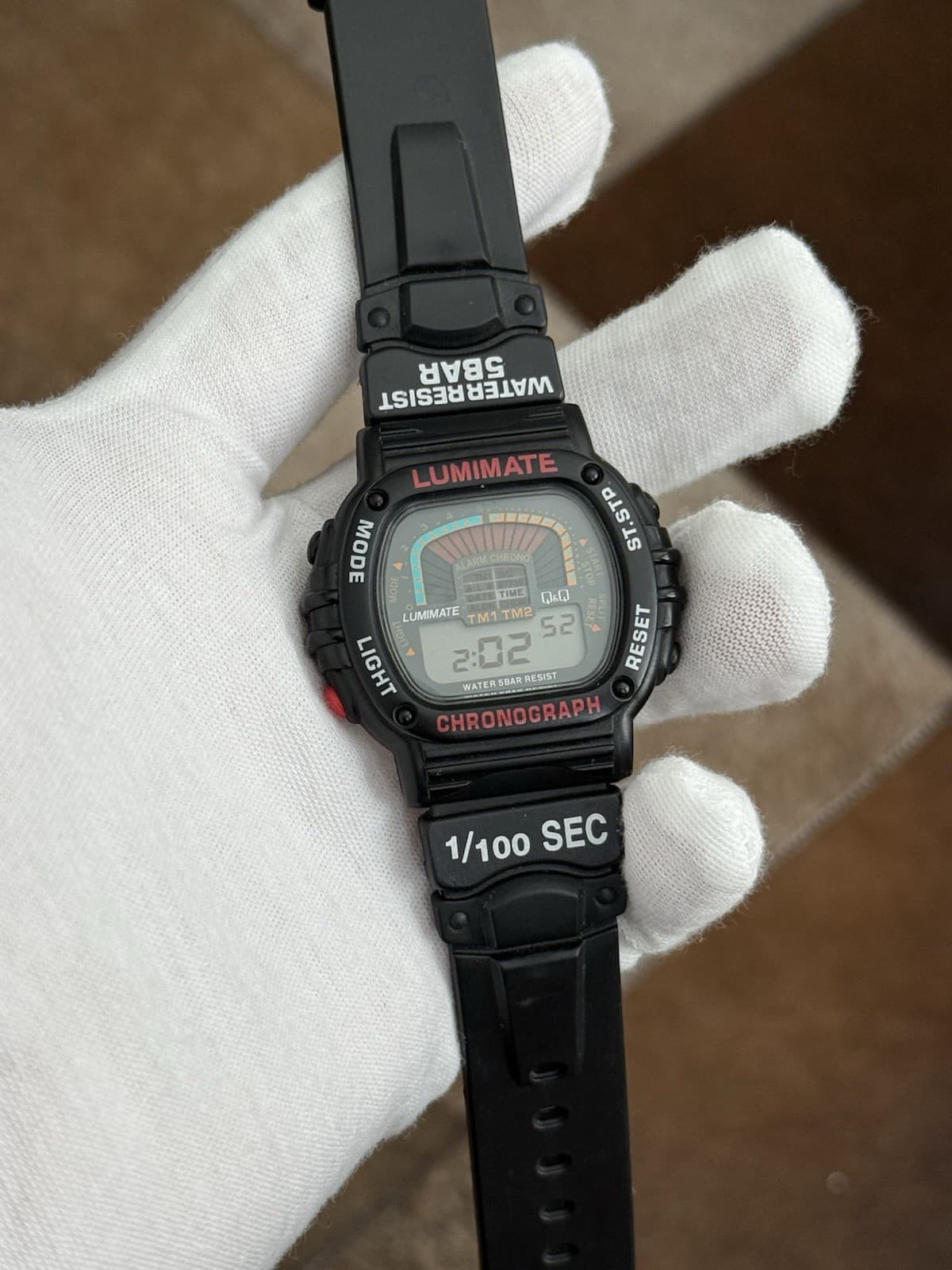 Rare Vintage Citizen Q&Q Racing Men’s Digital Chronograph Sports Watch JDM 1990s