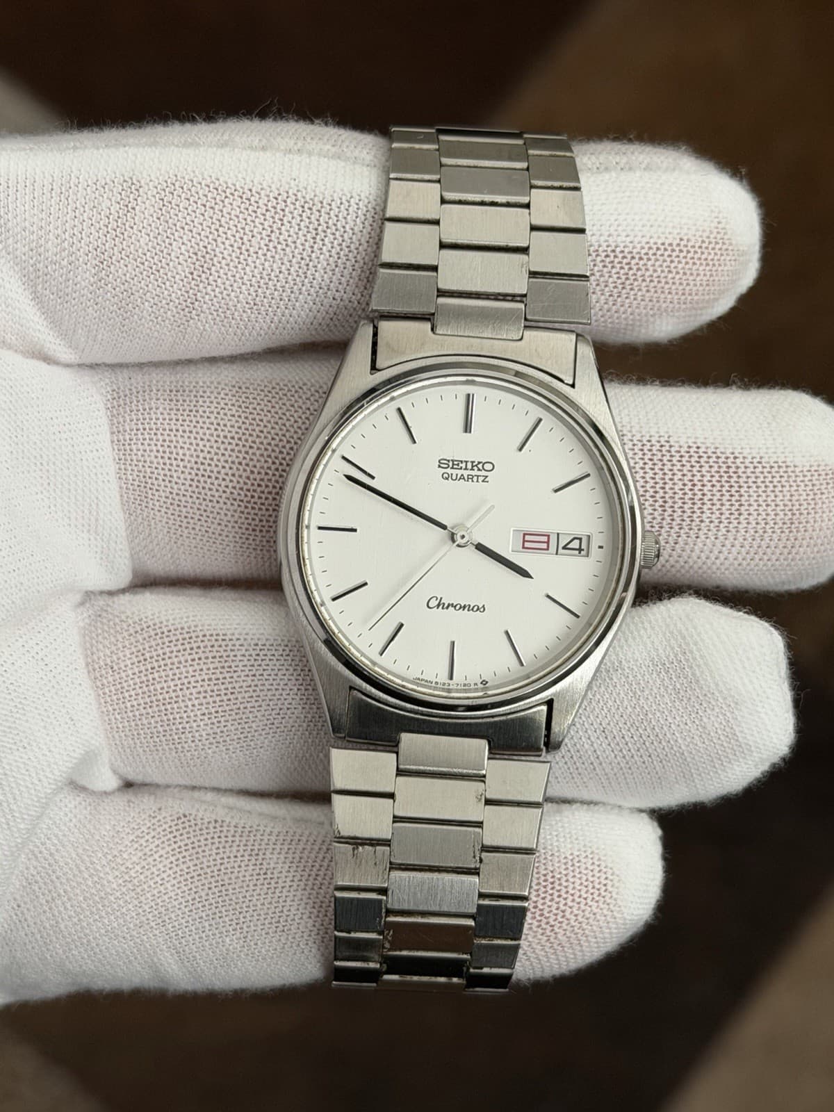 Rare Vintage Seiko Chronos 8123-7080 Men’s Classic Kanji Quartz Watch JDM 1980s
