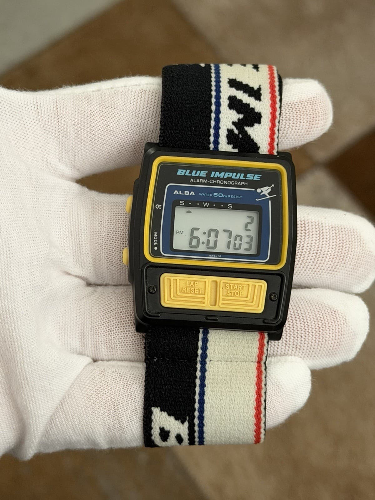 Rare Vintage Seiko Alba Blue Impulse Y785-4000 Digital Sports Ski Watch JDM 80s