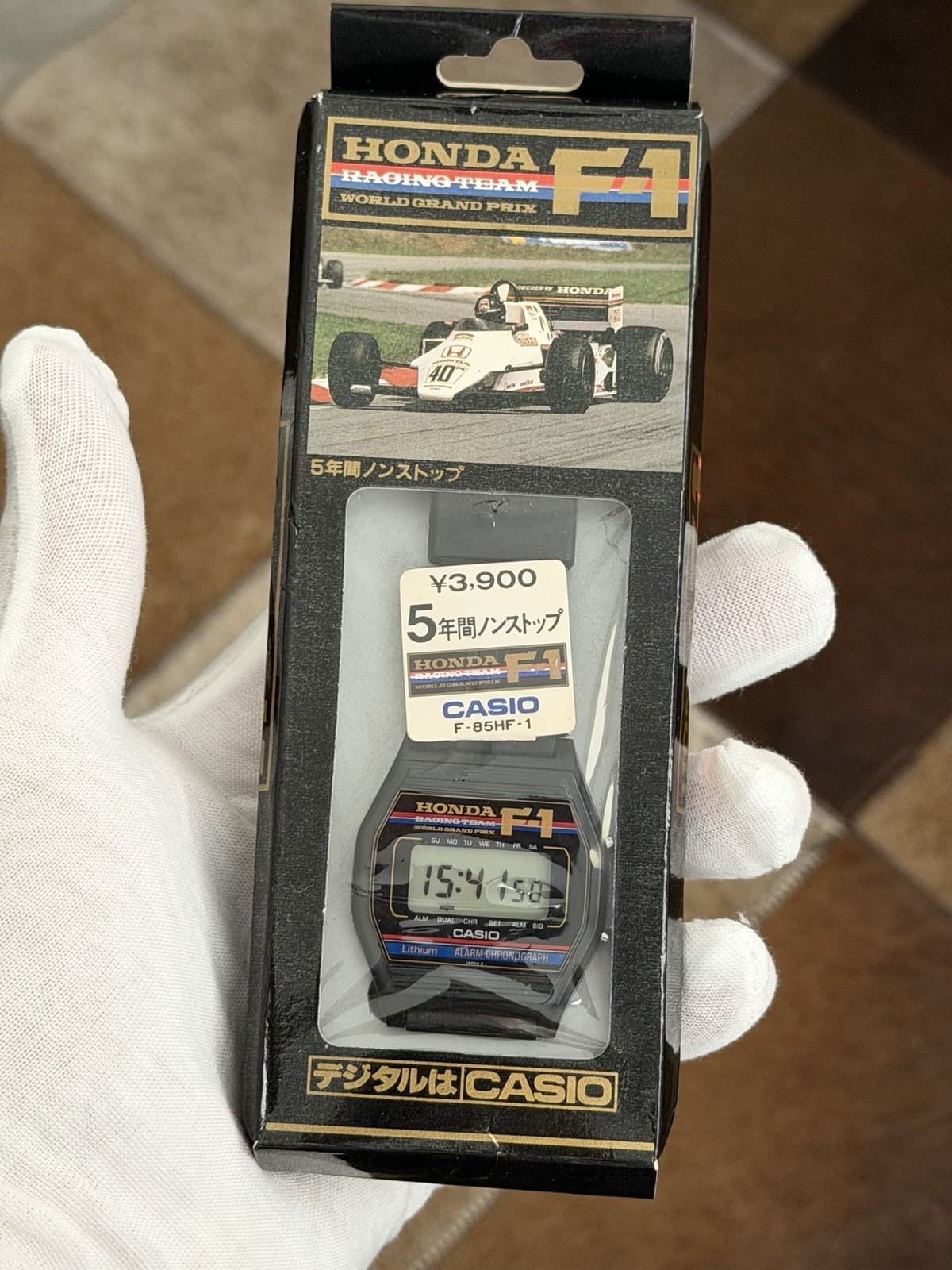 NOS Rare Casio Honda F1 Racing Team F-85 Men’s Digital Sports Watch JDM 1980s
