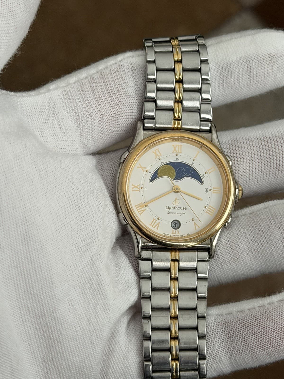Rare Vintage Citizen Lighthouse Men’s Moon Phase Classic Dress Watch JDM 1980s
