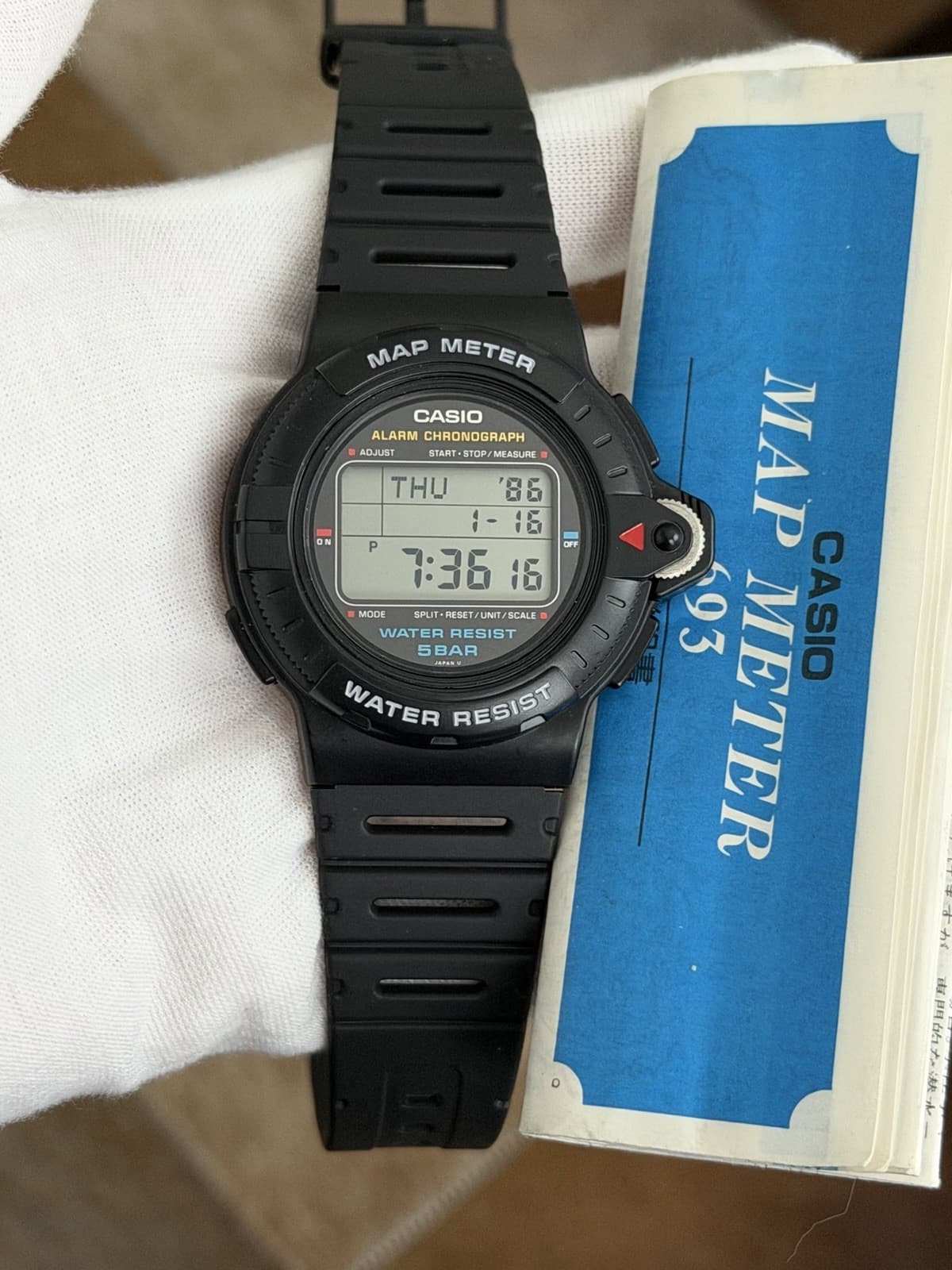 Rare Vintage Casio Map Meter MAP-100 Men’s Digital Sports Watch JDM 1980s
