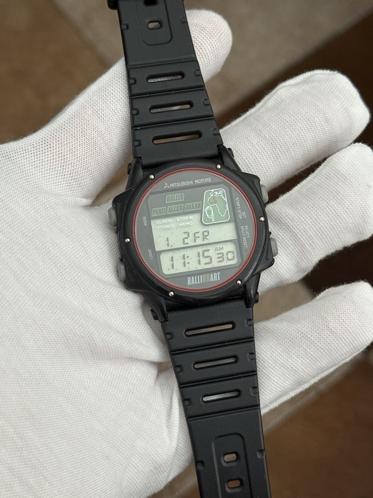 Rare Vintage Citizen Mitsubishi Motors Ralliart Digital Sports Watch D101-301562
