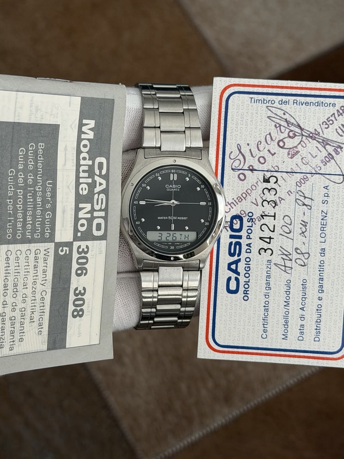 Rare Vintage Casio AW-100 Men’s Ana-Digi Classic Dress Sports Watch 1980s
