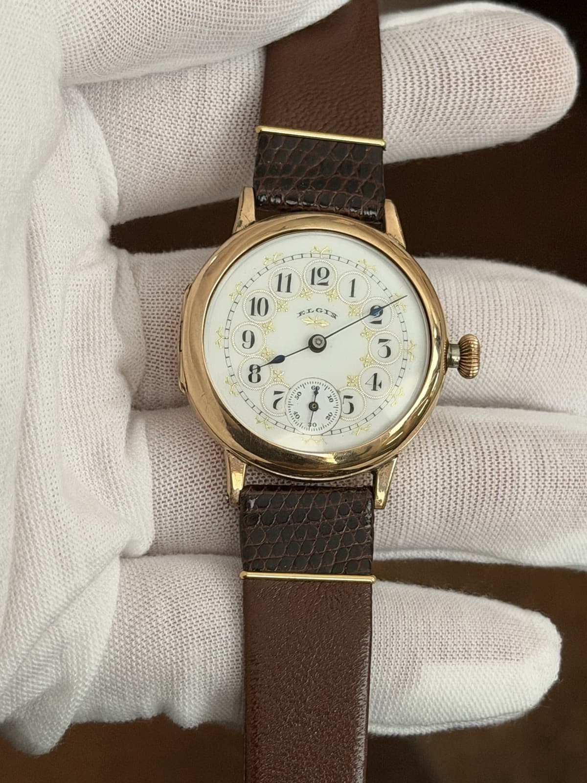 Vintage Elgin Art Deco Fancy Enamel Dial Men’s 15J Manual Classic Dress Watch