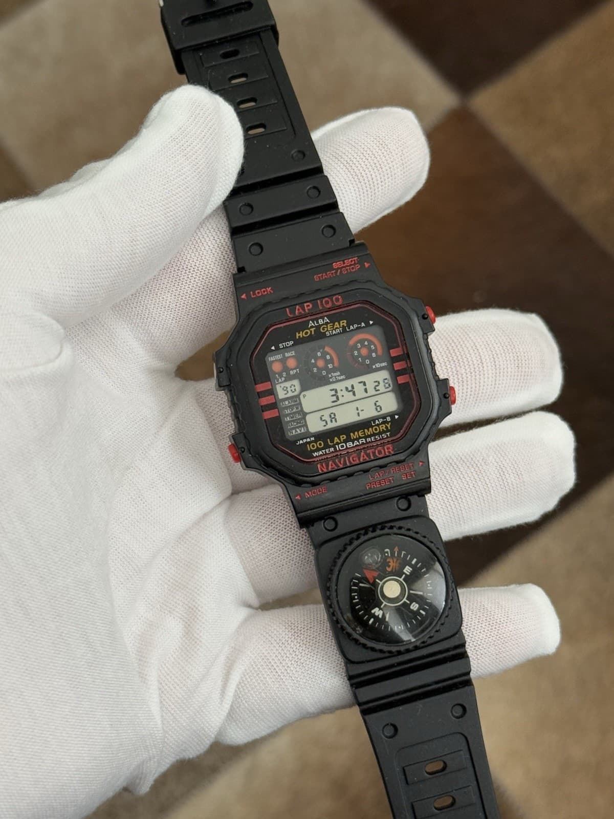Rare Vintage Seiko Alba Hot Gear W358-4A00 Men’s Digital Sports Watch JDM 1980s