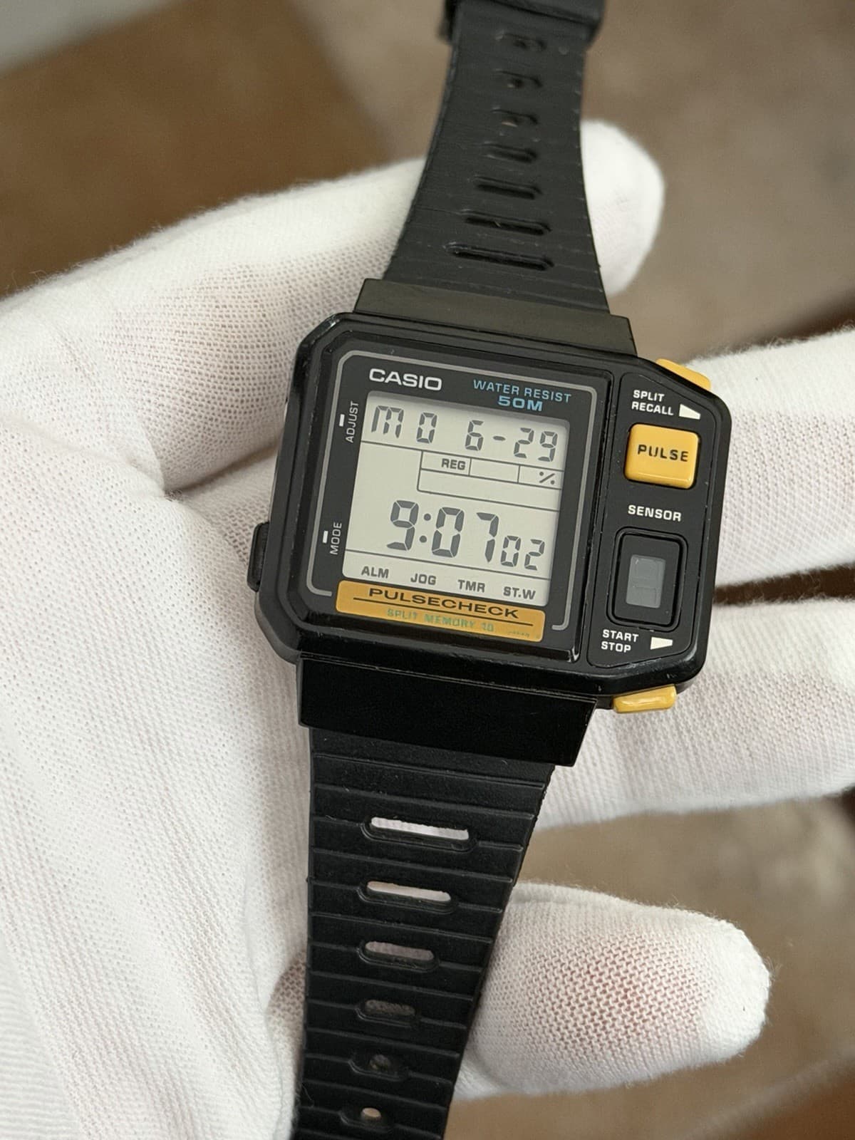 Rare Vintage Casio Pulsecheck JP-100W Men’s Digital Sports Watch JDM 1980s