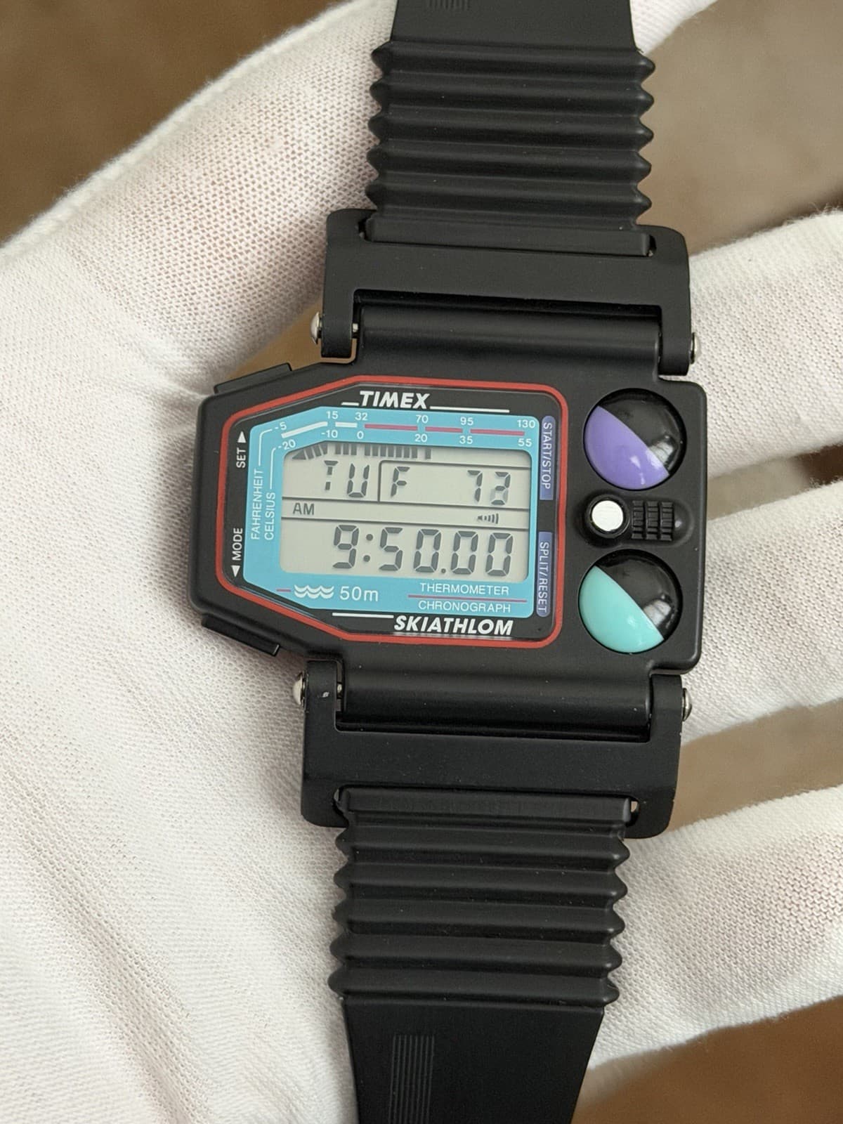 Rare Vintage Timex Skiathlom Men’s Digital Thermometer Sports Ski Watch 1980s