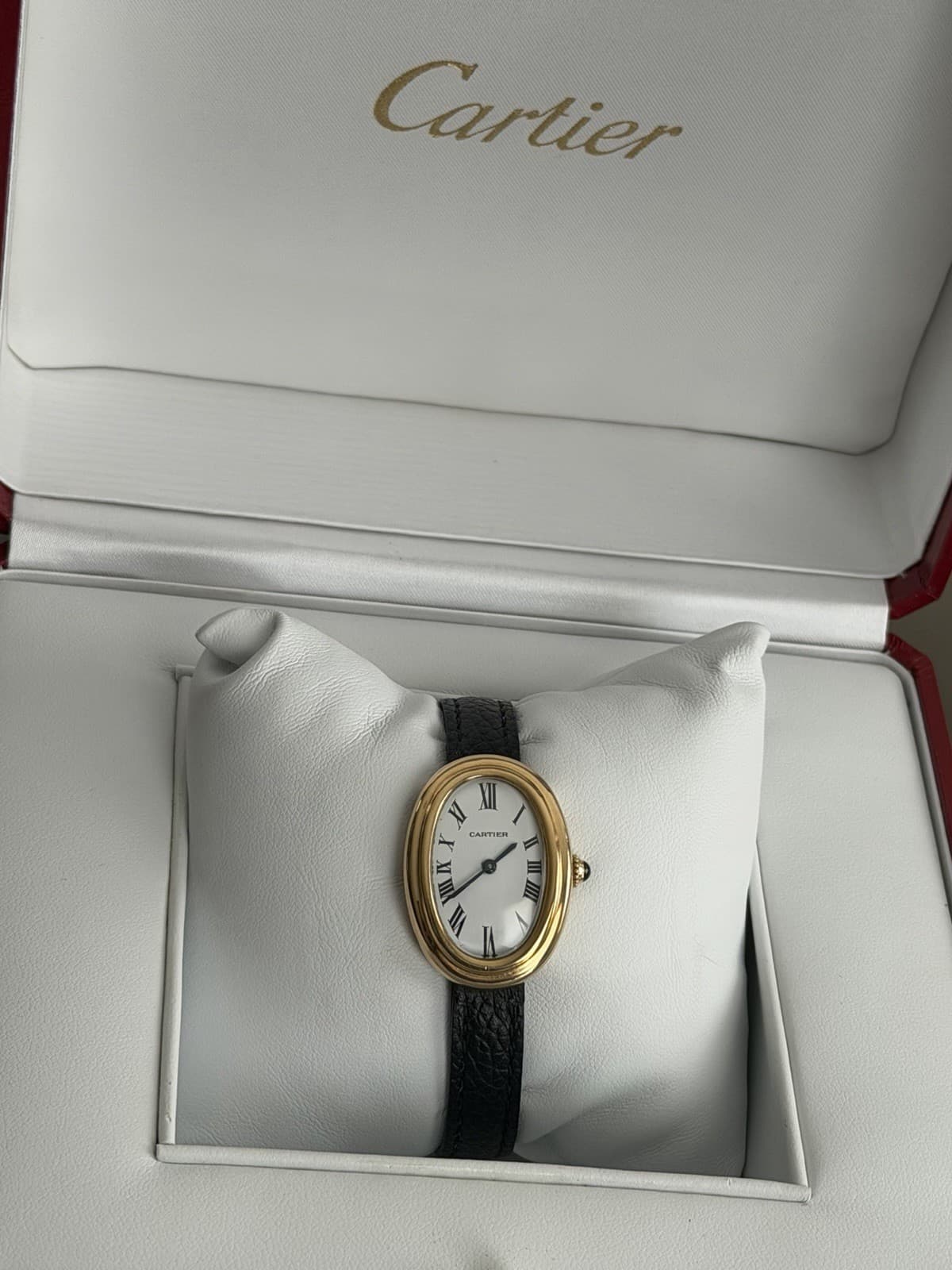 Vintage Cartier Baignoire 78094 Paris 18k Gold Classic Dress Watch 1970s