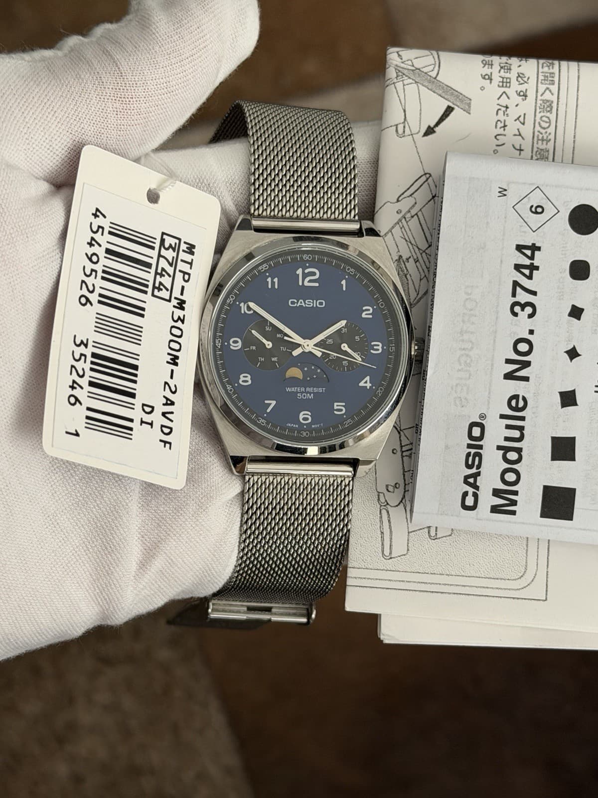 Rare Casio MTP-M300 Men’s Triple Calendar Moon Phase Quartz Dress Watch JDM