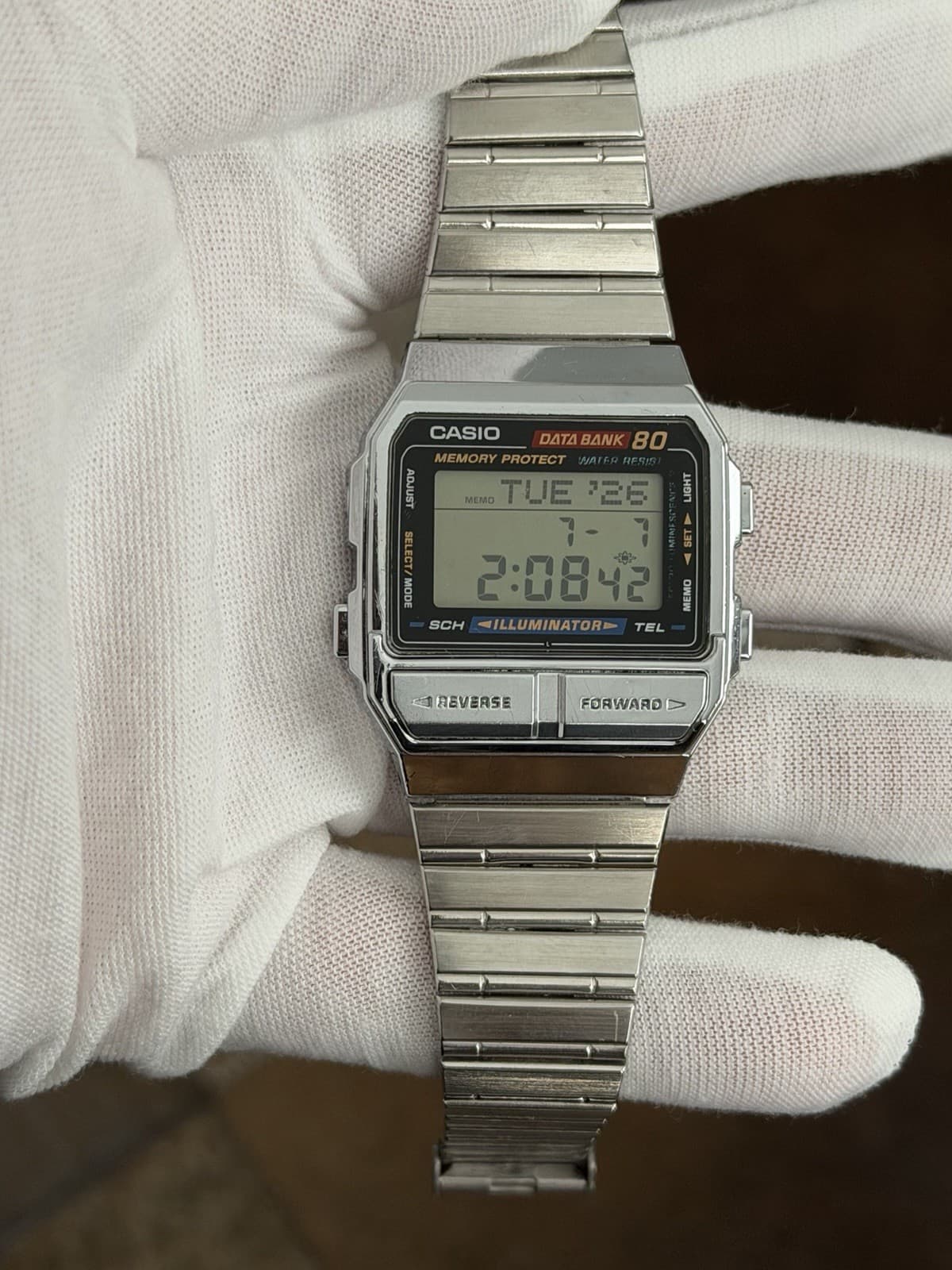 Rare Vintage Casio Data Bank 80 Illuminator DB-810 Digital Sports Watch JDM 90s