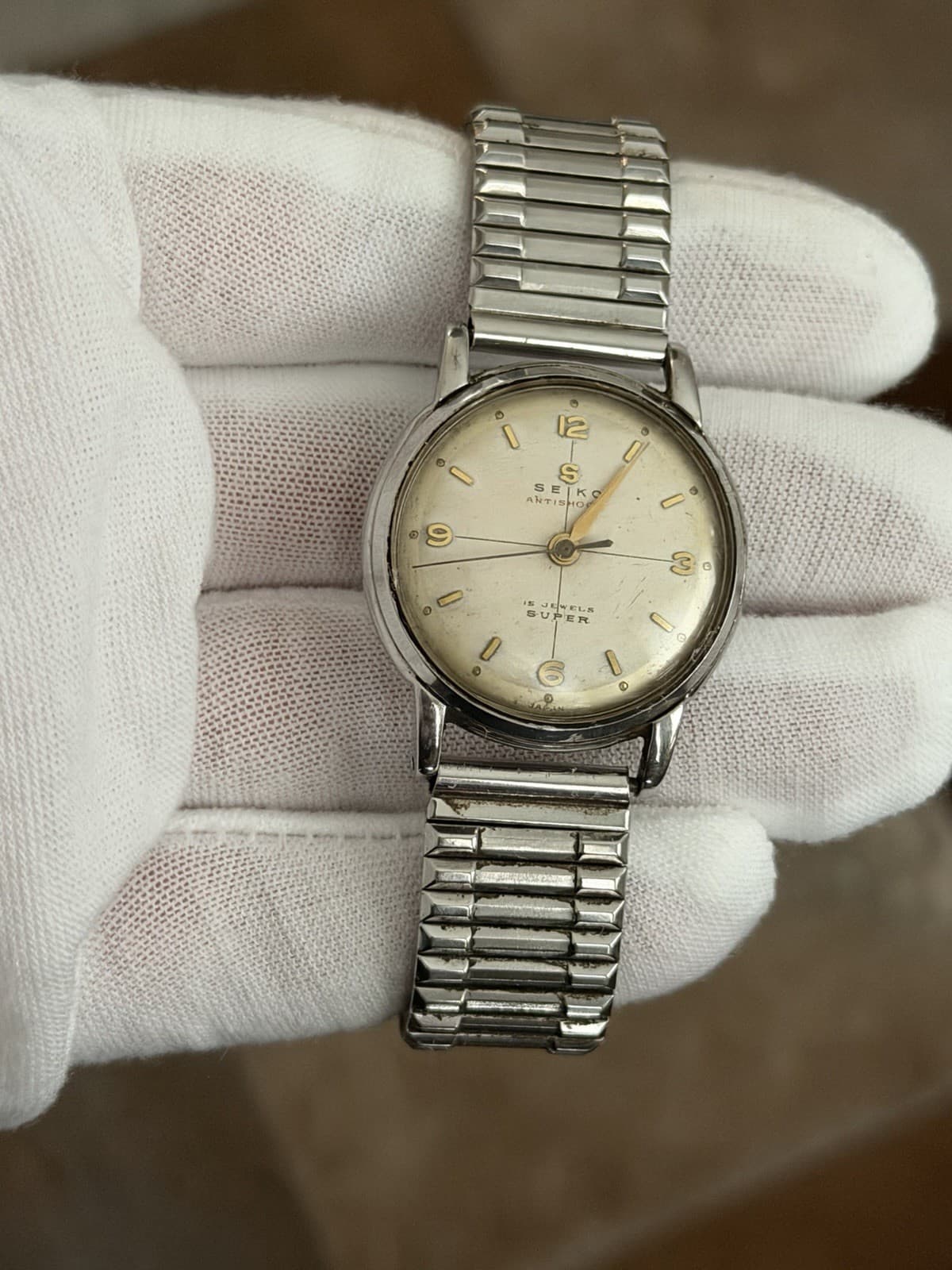 Rare Vintage Seiko Super 12059 Seikosha 15J Men’s Classic Dress Watch JDM 1950s