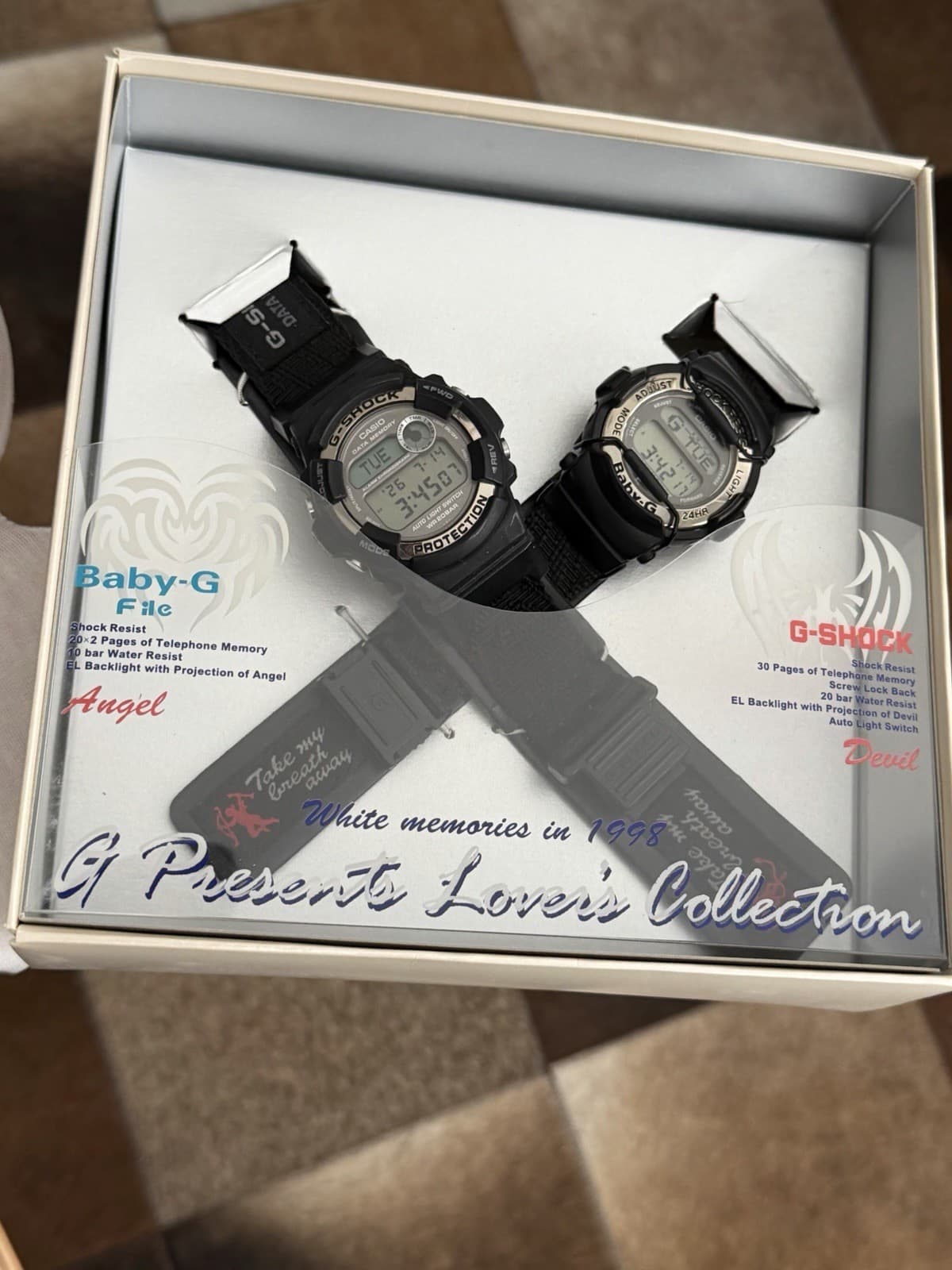 NOS Rare Vintage Casio G-Shock Lover’s Collection Devil & Angel Two Watch Set