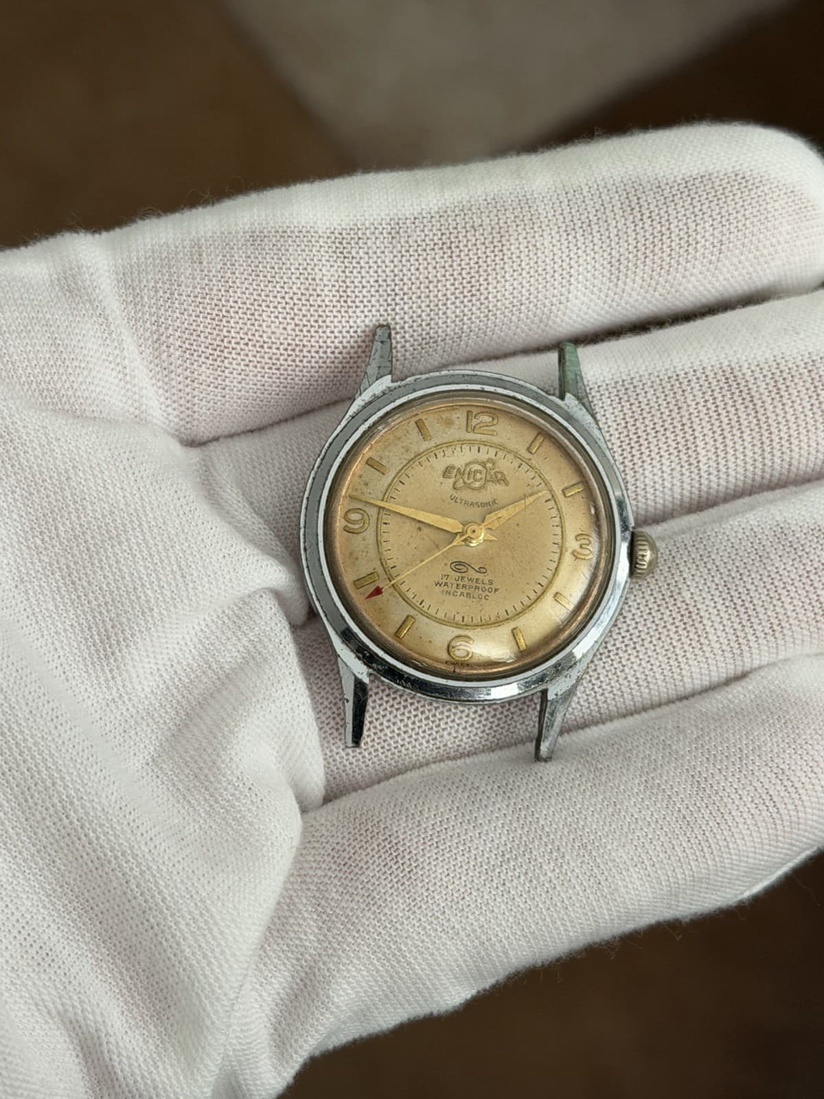 Vintage Enicar Ultrasonic 70-1B9 Men’s Swiss 17J Manual Classic Dress Watch 50s