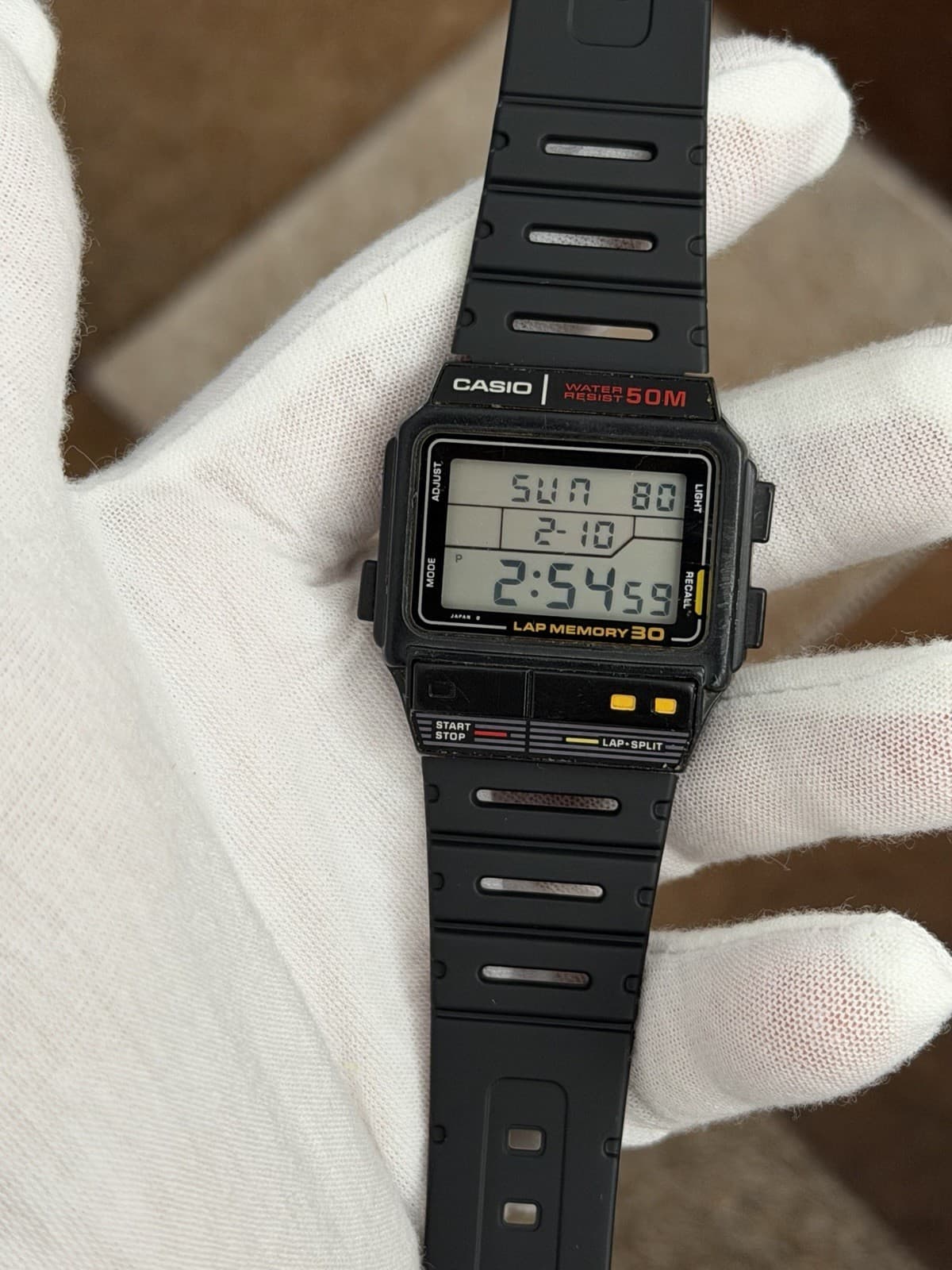 Rare Vintage Casio SDB-300W Lap Memory 30 Men’s Digital Sports Watch JDM 1980s