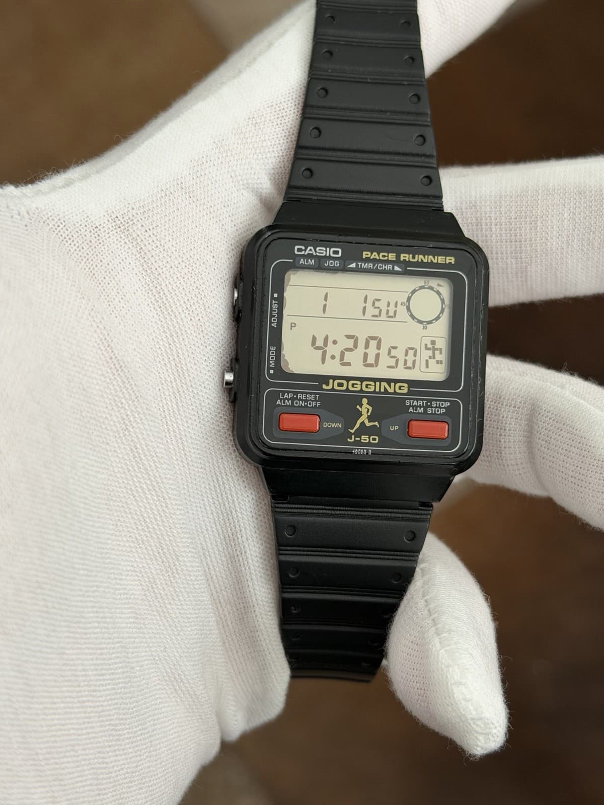 Rare Vintage Casio J-50 Jogging Pace Runner Men’s Digital Sports Watch JDM 1980s