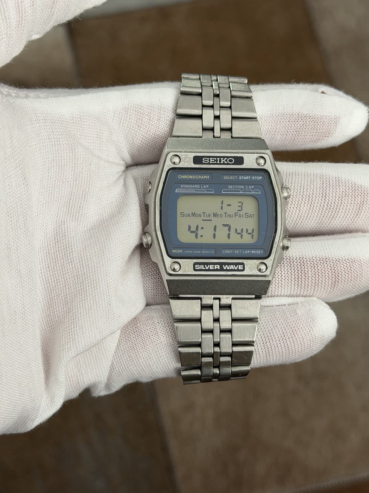 Rare Vintage Seiko Silver Wave A229-5040 Men’s Digital Sports Watch JDM 1970s