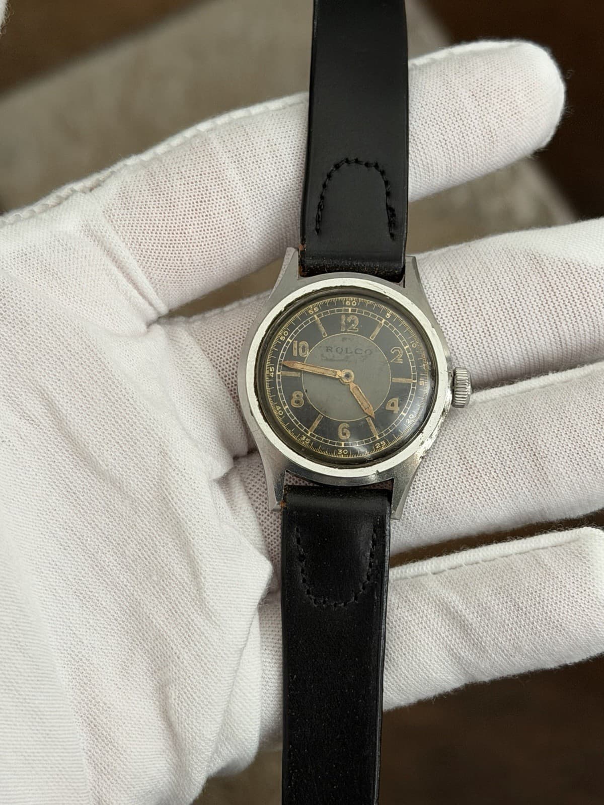 Vintage Rolex Rolco Men’s 15J Classic Military Style Swiss Dress Watch 1930s