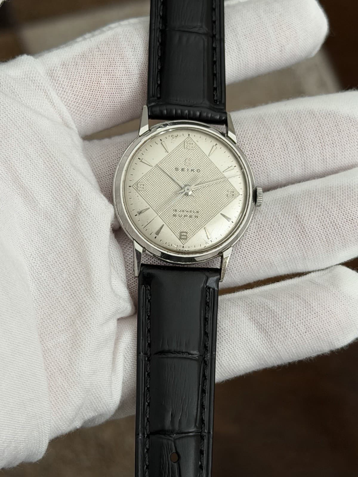 Rare Vintage Seiko Super 13056 Seikosha 15J Men’s Classic Dress Watch JDM 1950s