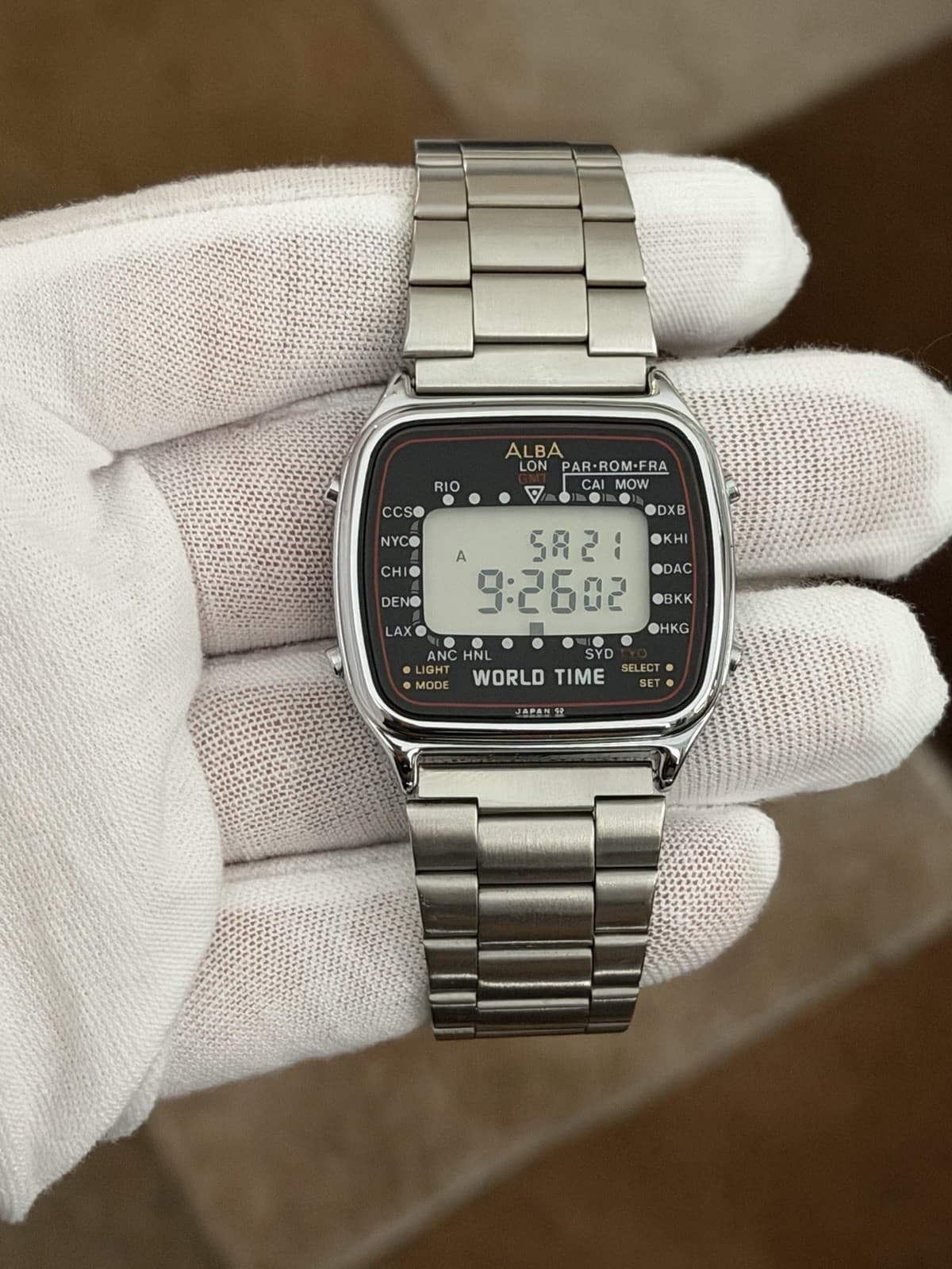 Rare Vintage Alba World Time W308-4000 Men’s Digital Sports Travel Watch JDM 80s