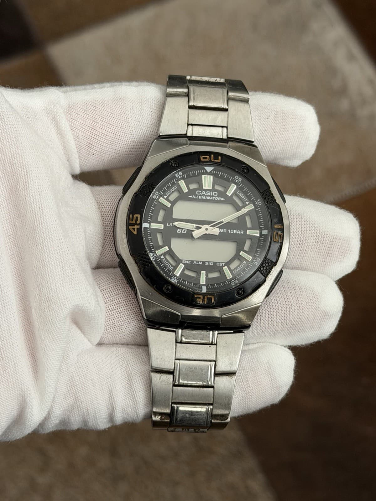 Casio Dual Time Illuminator AQ-164W Men’s Vintage Ana-Digi Sports Watch JDM 90s