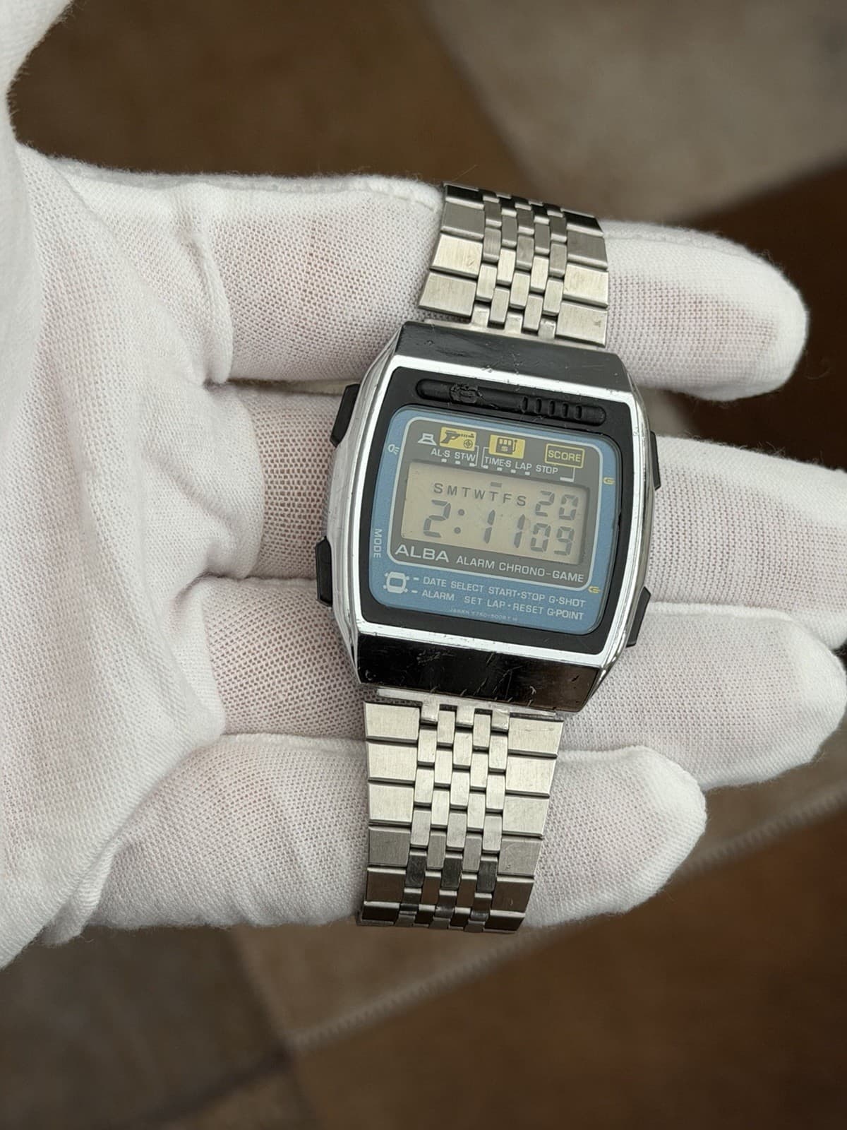 Alba Alarm Chrono Game Y760-5000 Men’s Vintage Digital Sports Watch JDM 1980s