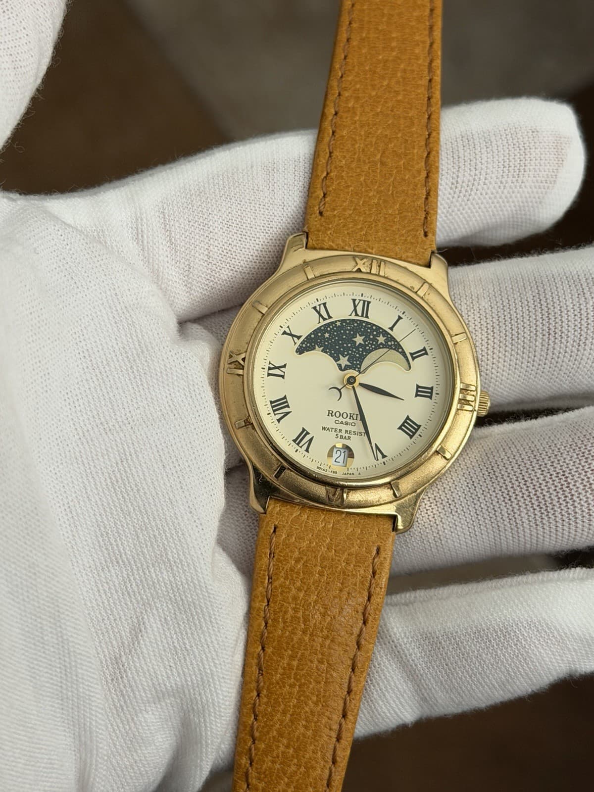 Casio Rookie RKT-5015 Moon Phase Men’s Vintage Dress Watch Module 368 JDM 1980s