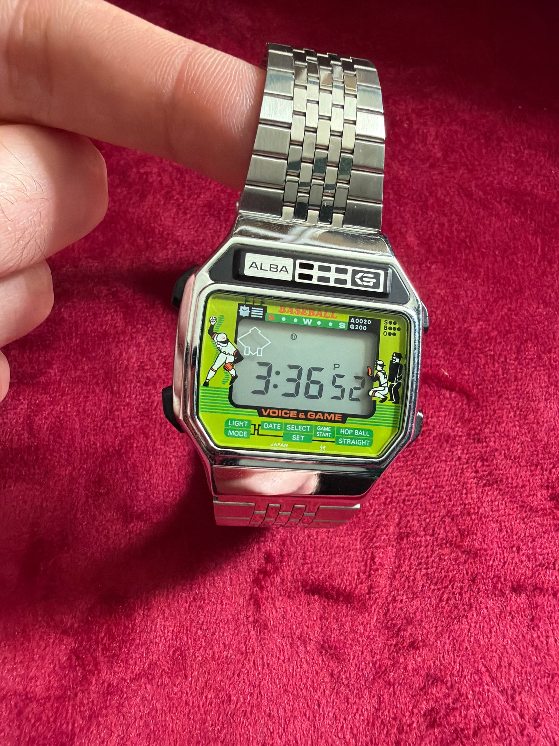 Alba Baseball Voice & Game Digital Sports Watch JDM 1980s Y822-4000