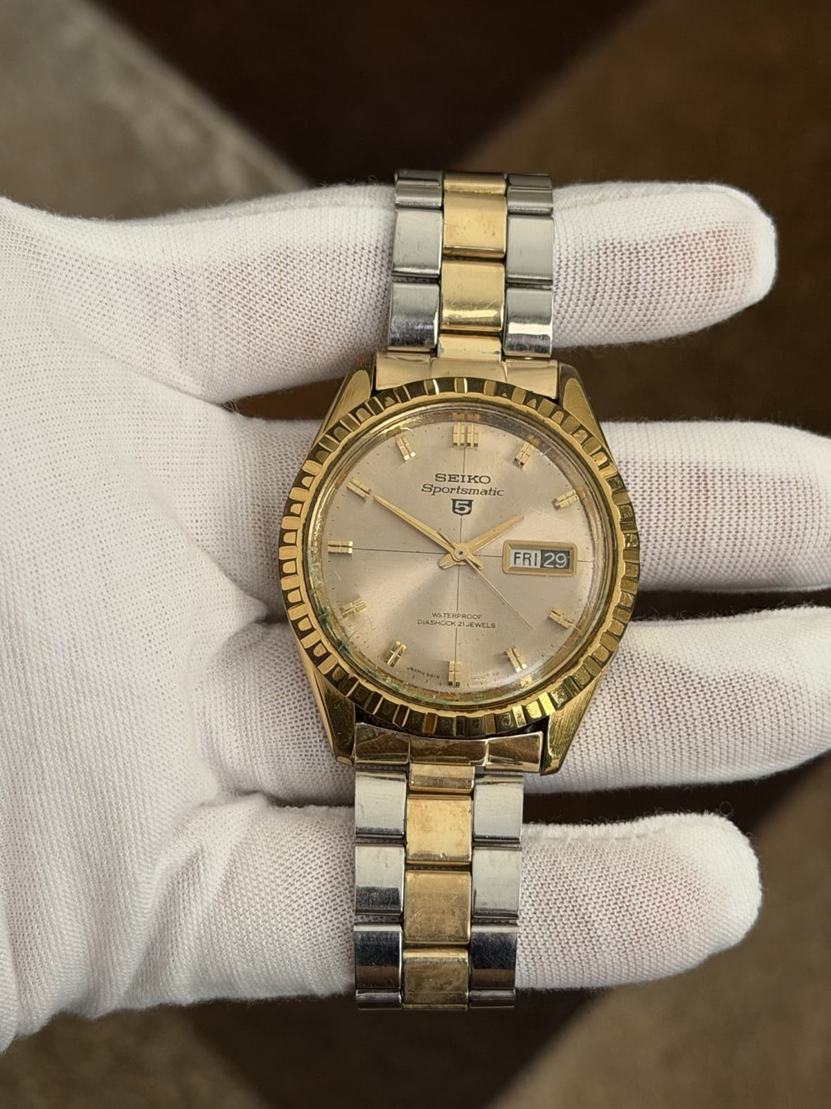 Rare Vintage Seiko 5 Sportsmatic 6619-9000 14K GP Automatic Dress Watch JDM 60s - Image 1