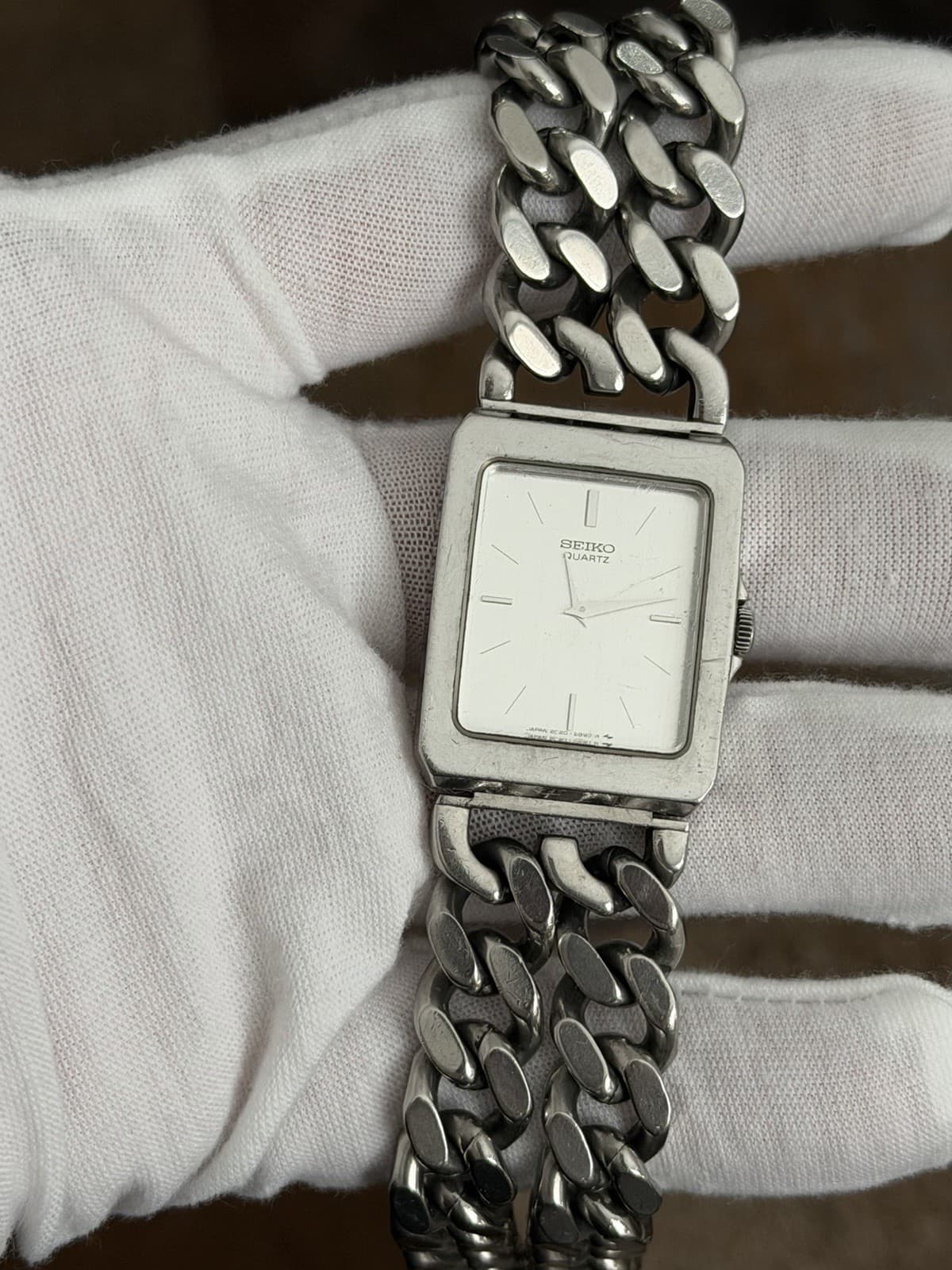 Rare Vintage Seiko 2C20-6410 Men’s Cuban Link Bracelet Dress Watch JDM 1980s