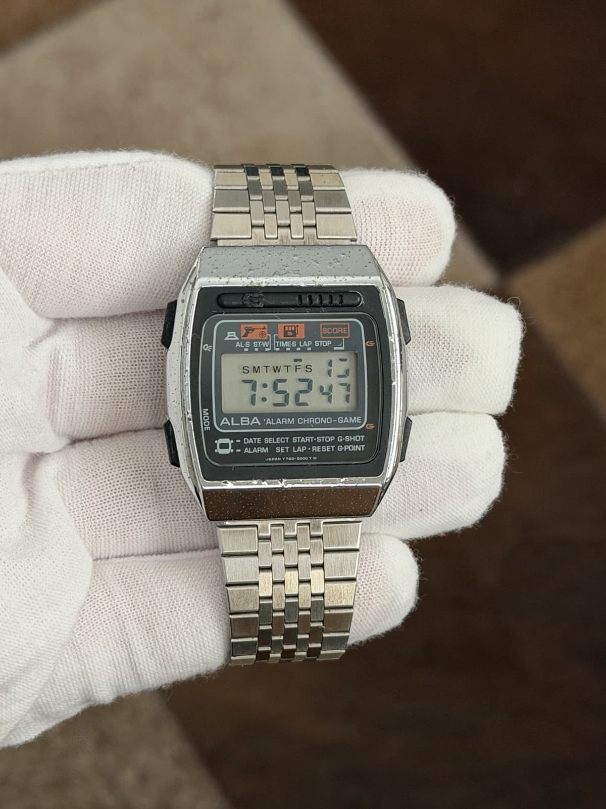 Rare Vintage Alba Alarm Chrono Game Y760-5000 Men’s Digital Sports Watch JDM 80s - Image 1