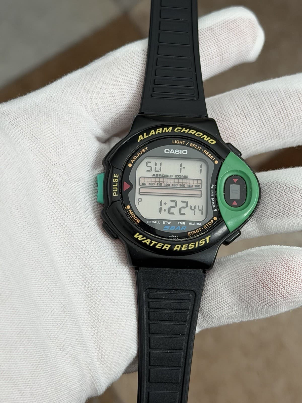 Rare Vintage Casio JP-200W Aerobic Pulse Monitor Men’s Digital Sports Watch JDM - Image 1
