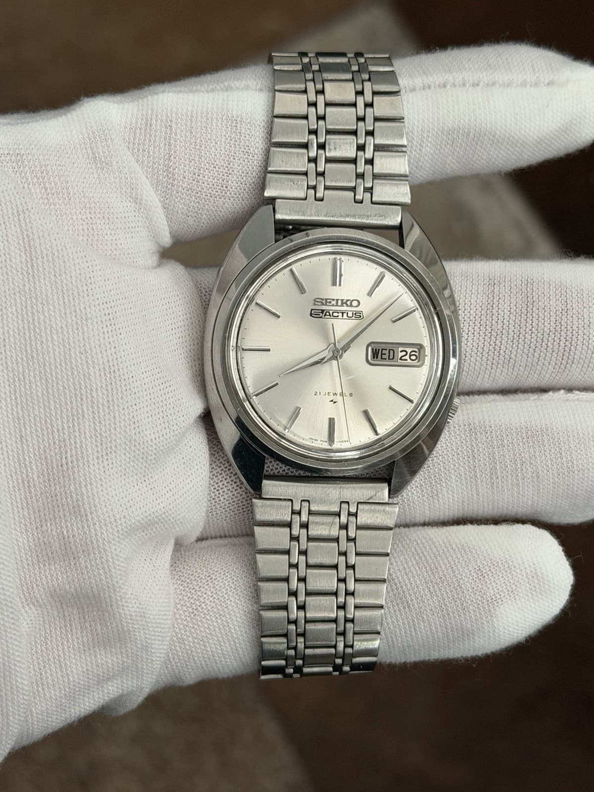 Rare Vintage Seiko 5 Actus 7019-7080 Men’s Automatic Dress Sports Watch JDM 70s