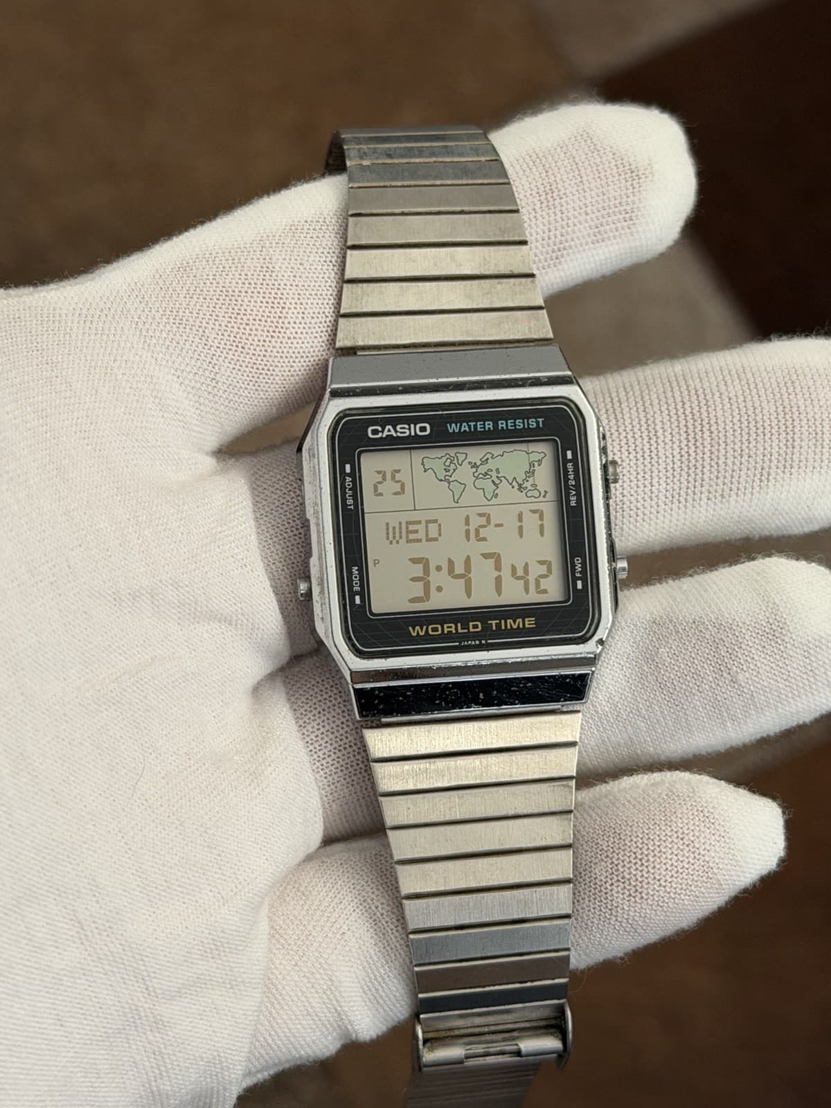 Rare Vintage Casio World Time A300U Men’s Digital Watch Module 643 JDM 1980s - Image 1