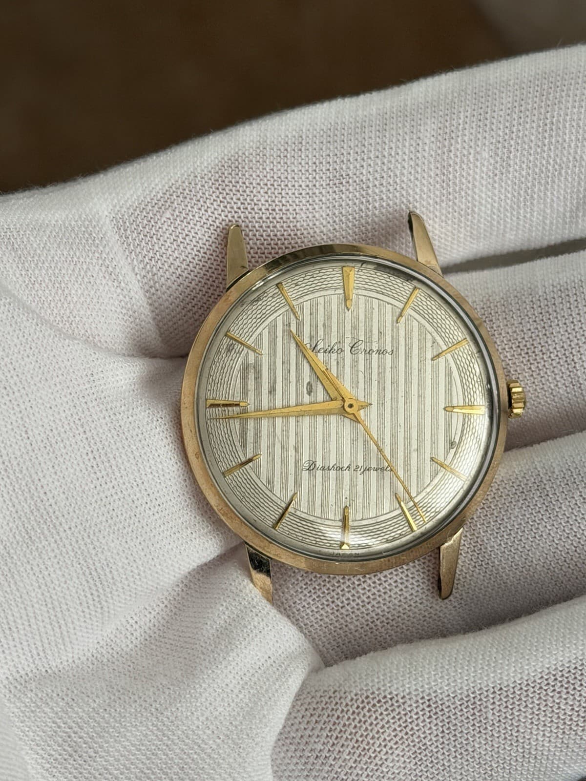 Rare Vintage Seiko Cronos J14058 Seikoshoa 21J Men’s 14K GF Dress Watch JDM 50s