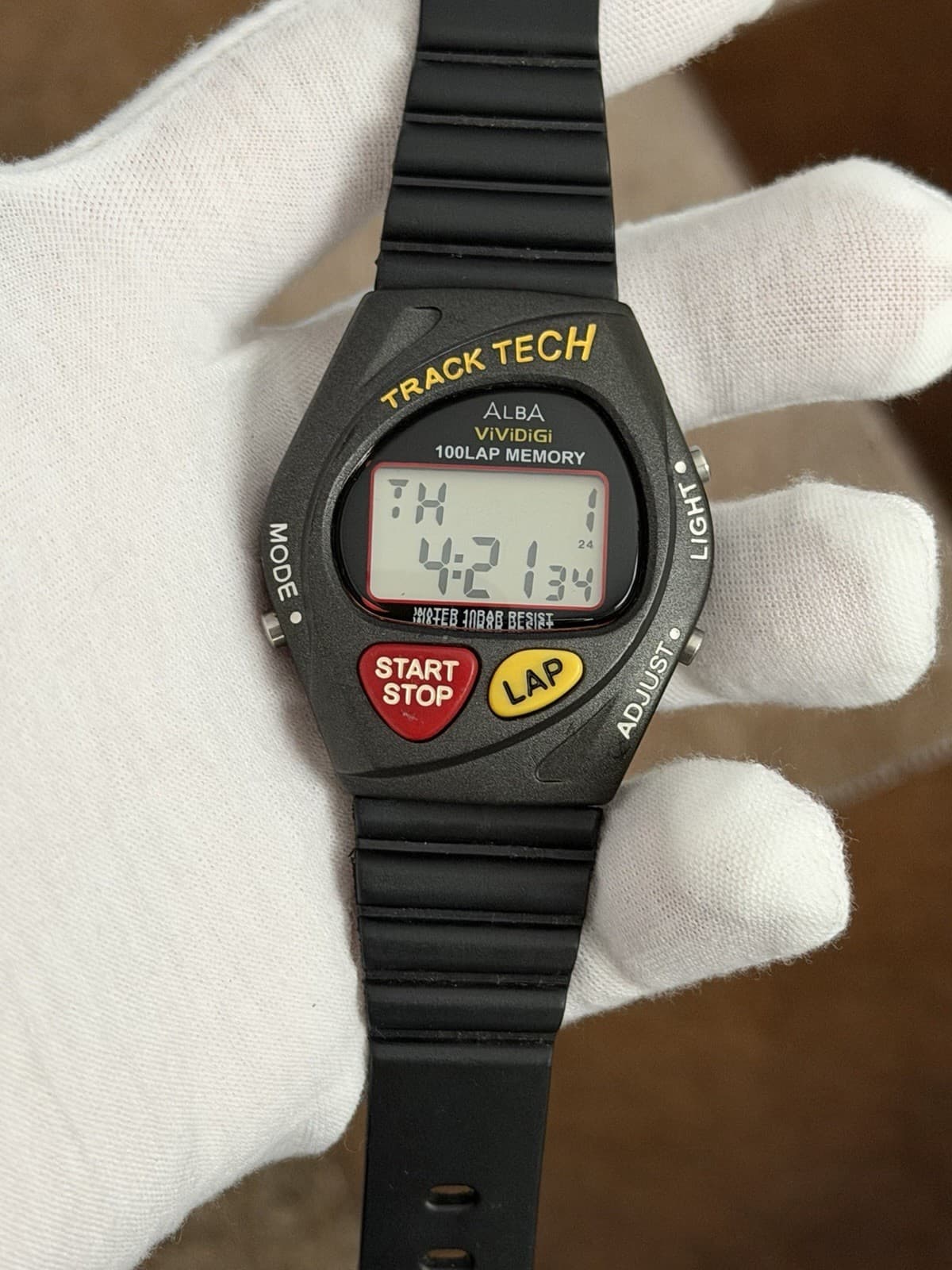 Rare Vintage Alba Track Tech W151-4A00 Men’s Digital Sports Watch JDM 1980s - Image 1