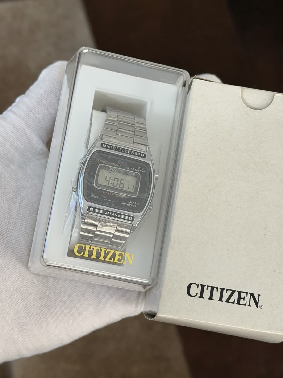 NOS Rare Vintage Citizen Alarm Chronograph Digital Sports Watch P080-312767 JDM - Image 1