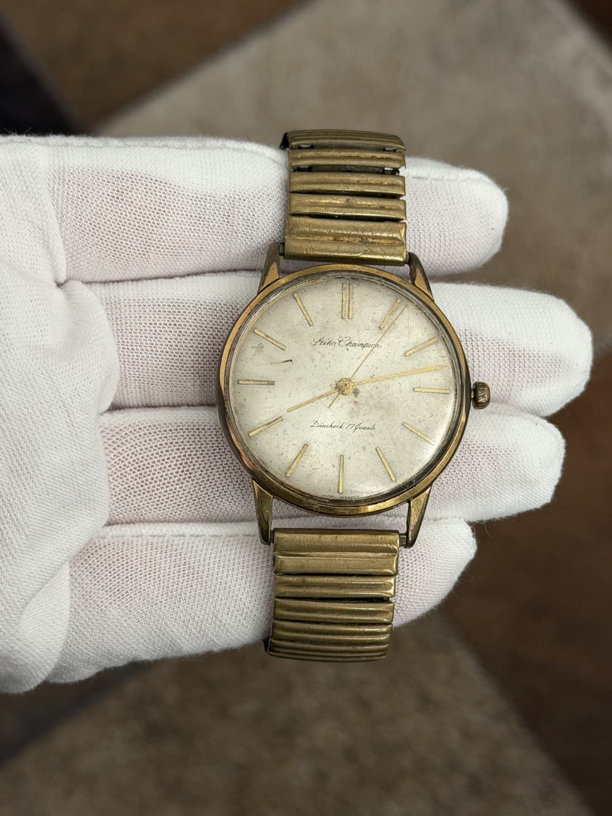 Rare Vintage Seiko Champion 15025DE Men’s 17J Manual Classic Dress Watch JDM 60s