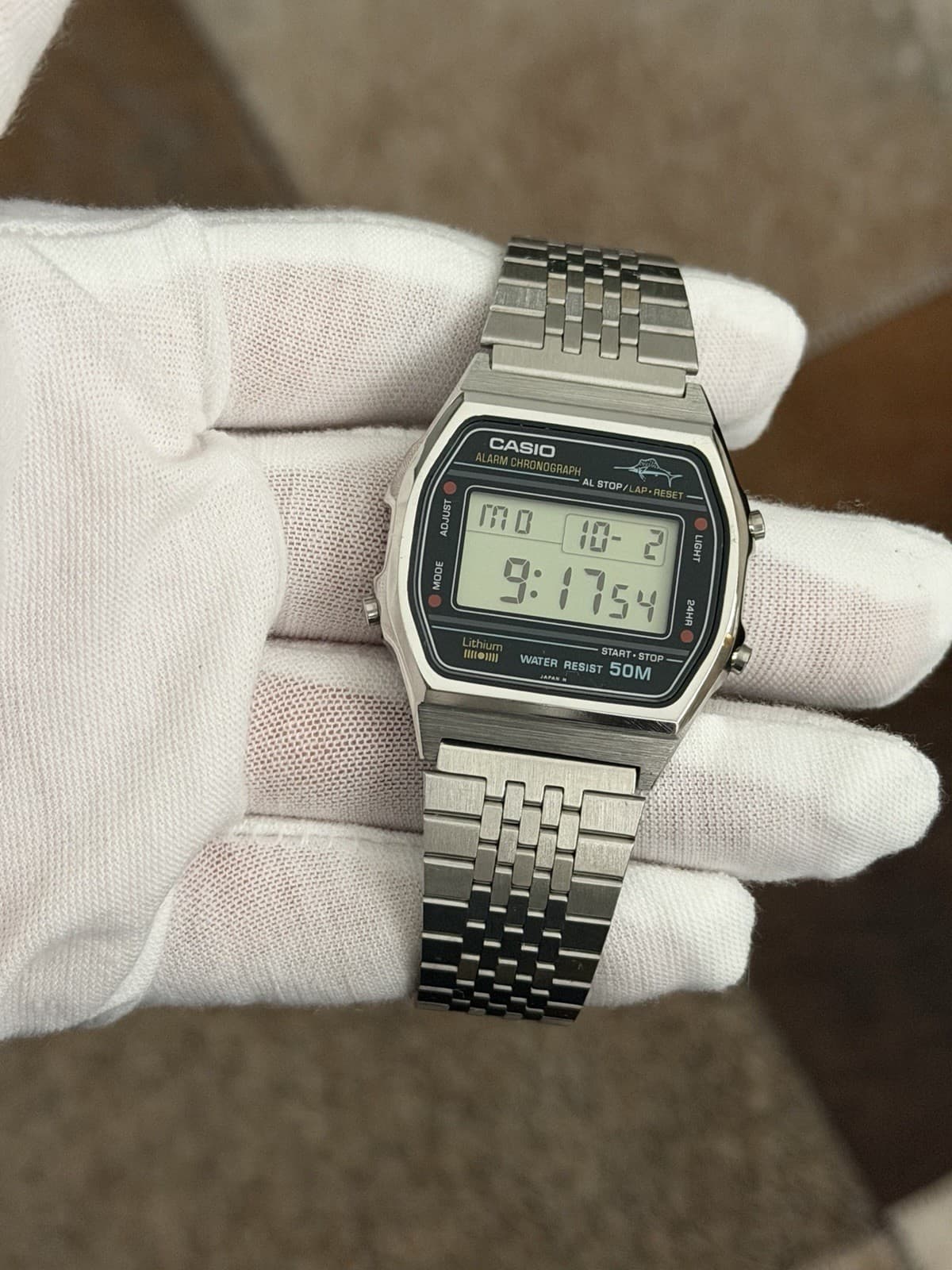 Rare Vintage Casio Marlin W-36 Alarm Chronograph Digital Sports Watch JDM 1980s