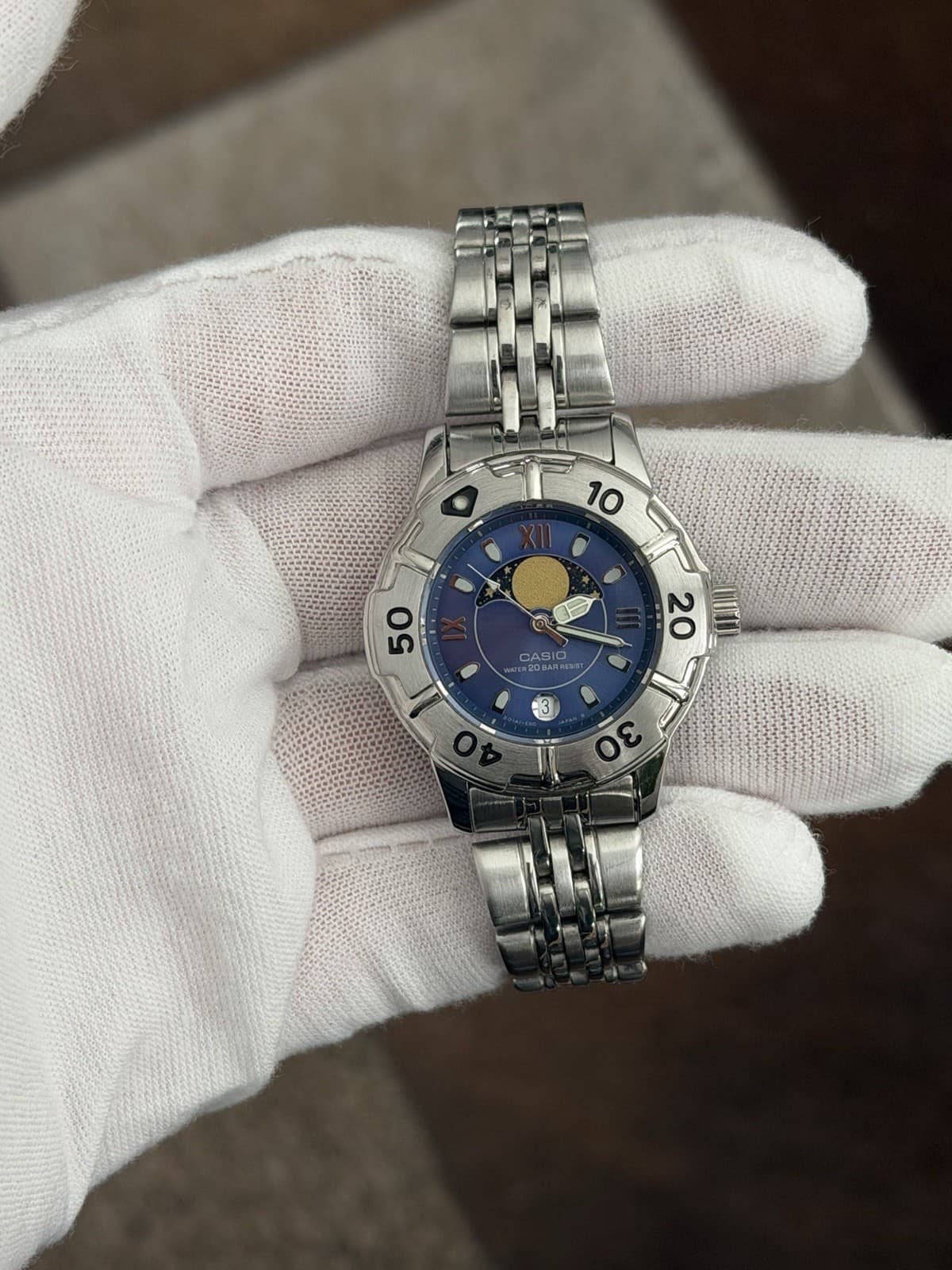 Rare Vintage Casio Moon Phase LD-738 Ladies Quartz Sports Watch JDM 1980s - Image 1