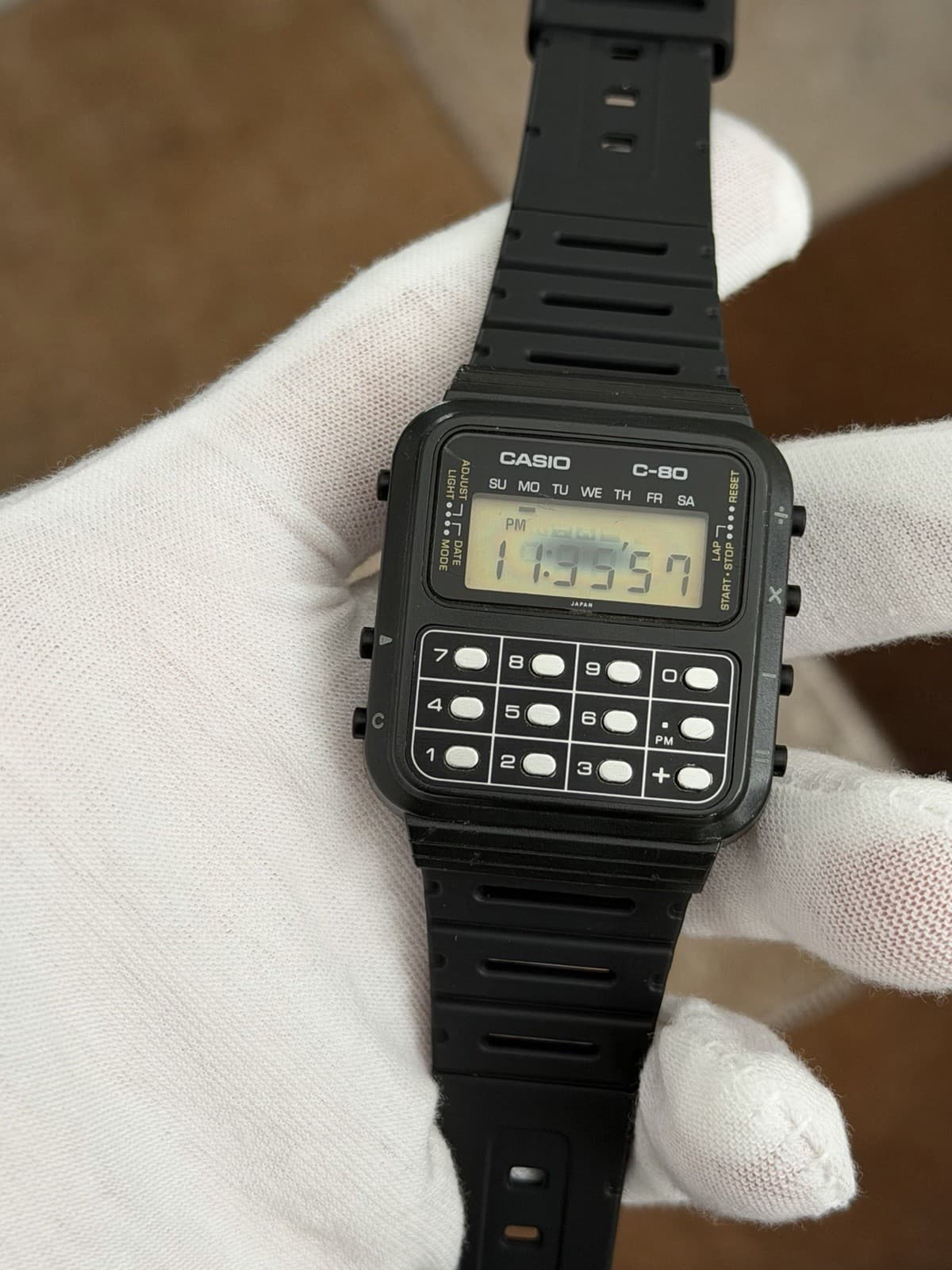 Rare Vintage Casio C-80 Men’s Digital Calculator Watch JDM 1980s Module 133 - Image 1