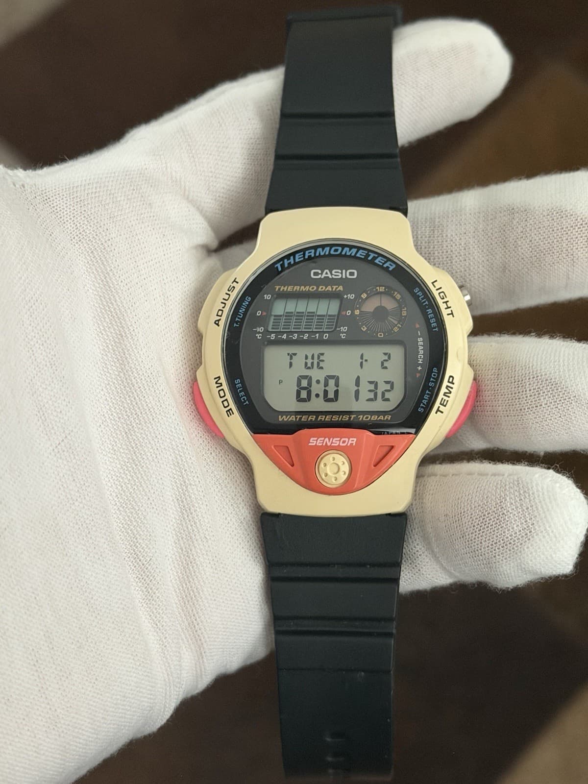 Rare Vintage Casio Thermometer TS-200 Men’s Digital Sports Watch JDM 1980s
