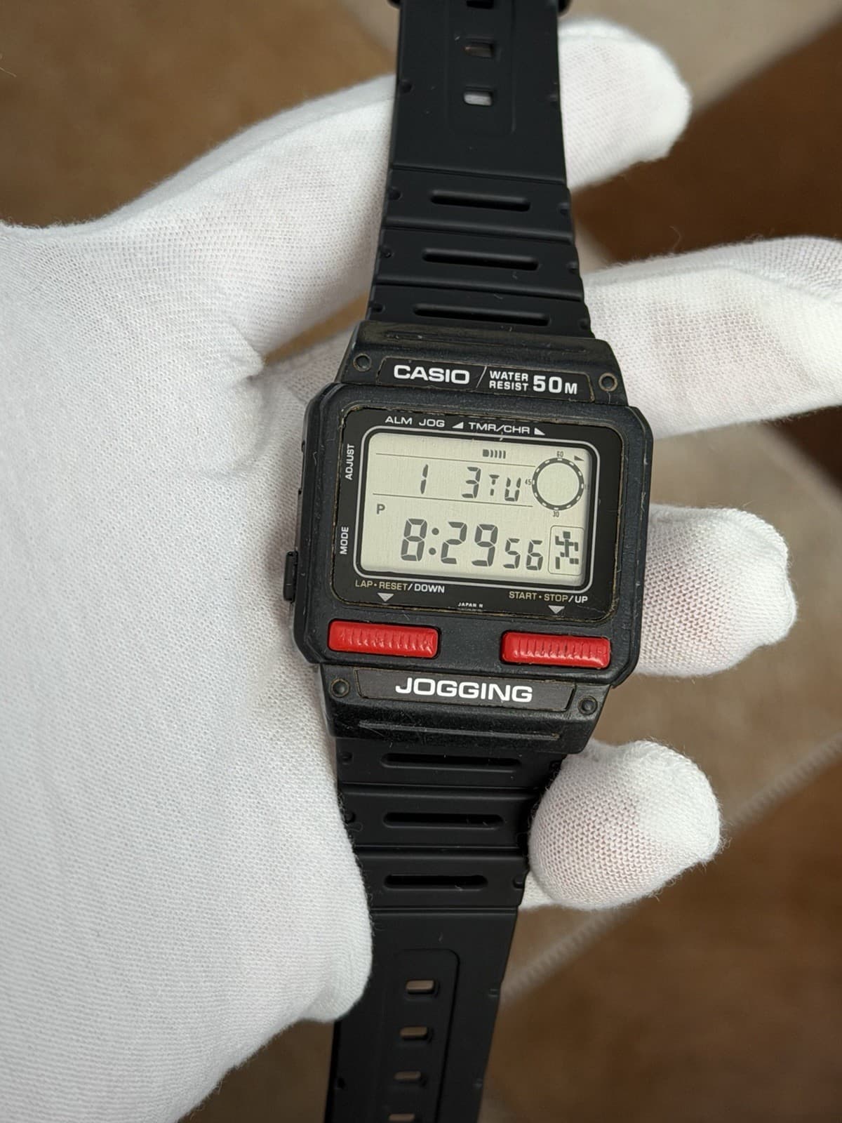 Rare Vintage Casio J-51W Jogging Exercise Men’s Digital Sports Watch JDM 1980s - Image 1