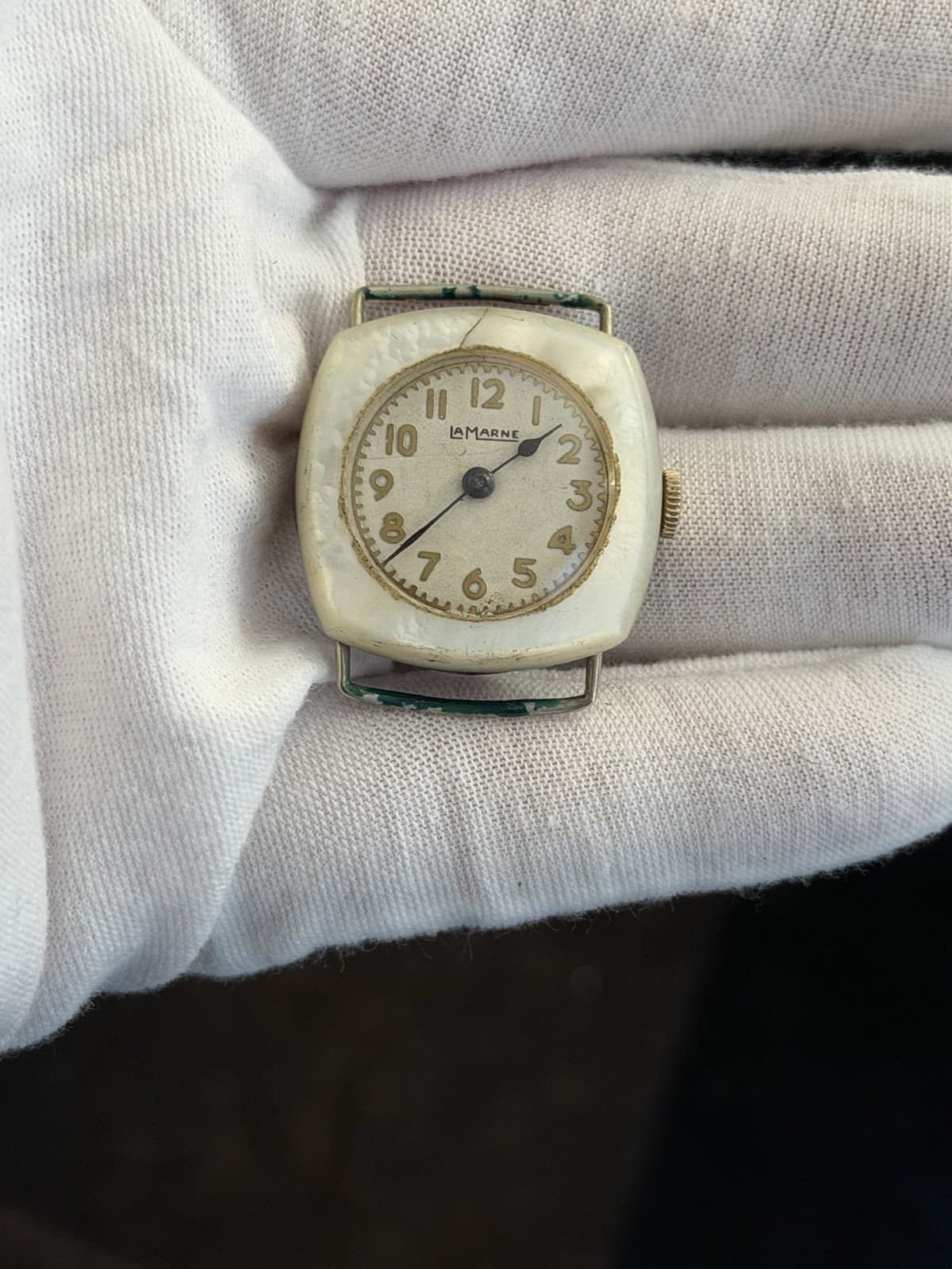 Vintage La Marne Mother Of Pearl Manual Unisex Watch 1930s - Image 1