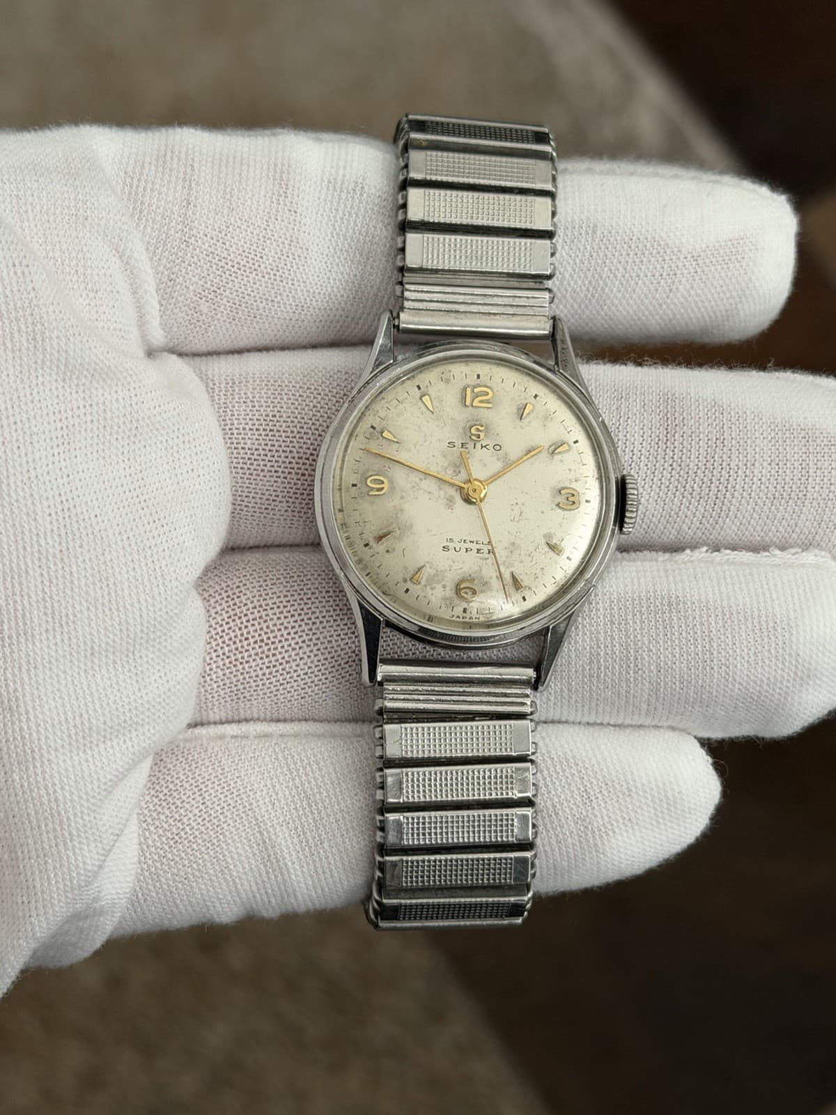 Rare Vintage Seiko Super 12049 Men’s 15J Manual Classic Dress Watch JDM 1950s