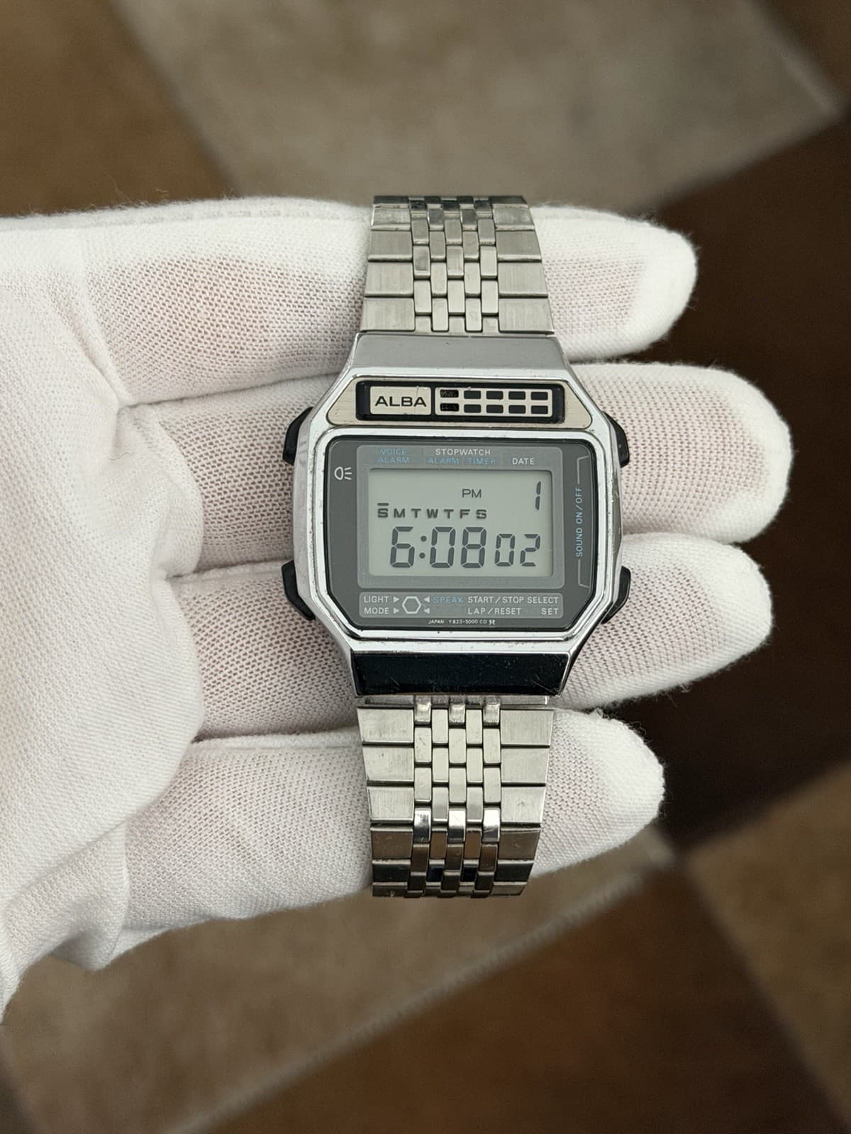 Rare Vintage Alba Y823-5000 Men’s Alarm Chronograph Digital Sports Watch JDM 80s - Image 1
